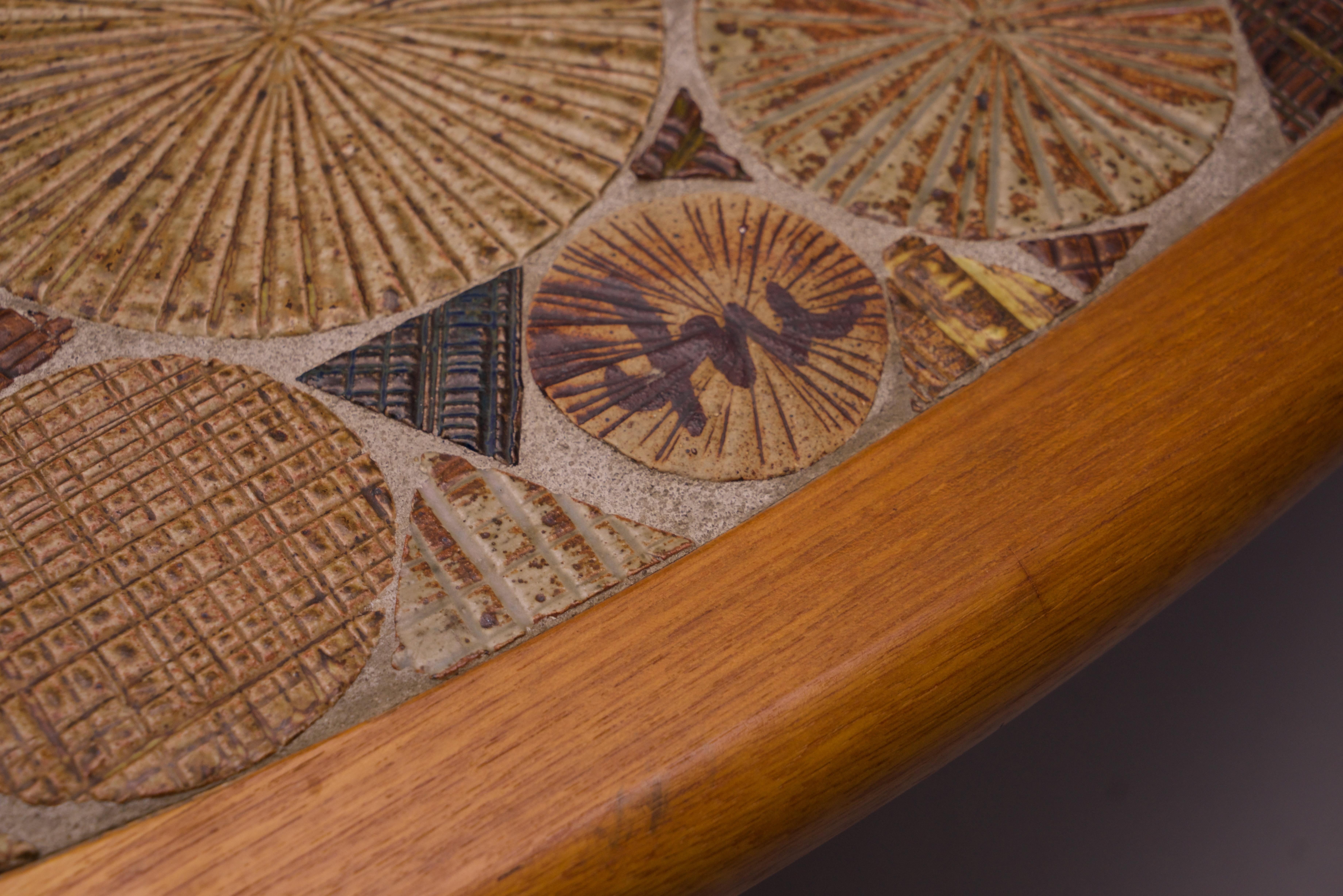 Ceramic Tile Teak Table Vintage Scandinavian Tue Poulsen Haslev Møbelsnedkeri For Sale 5