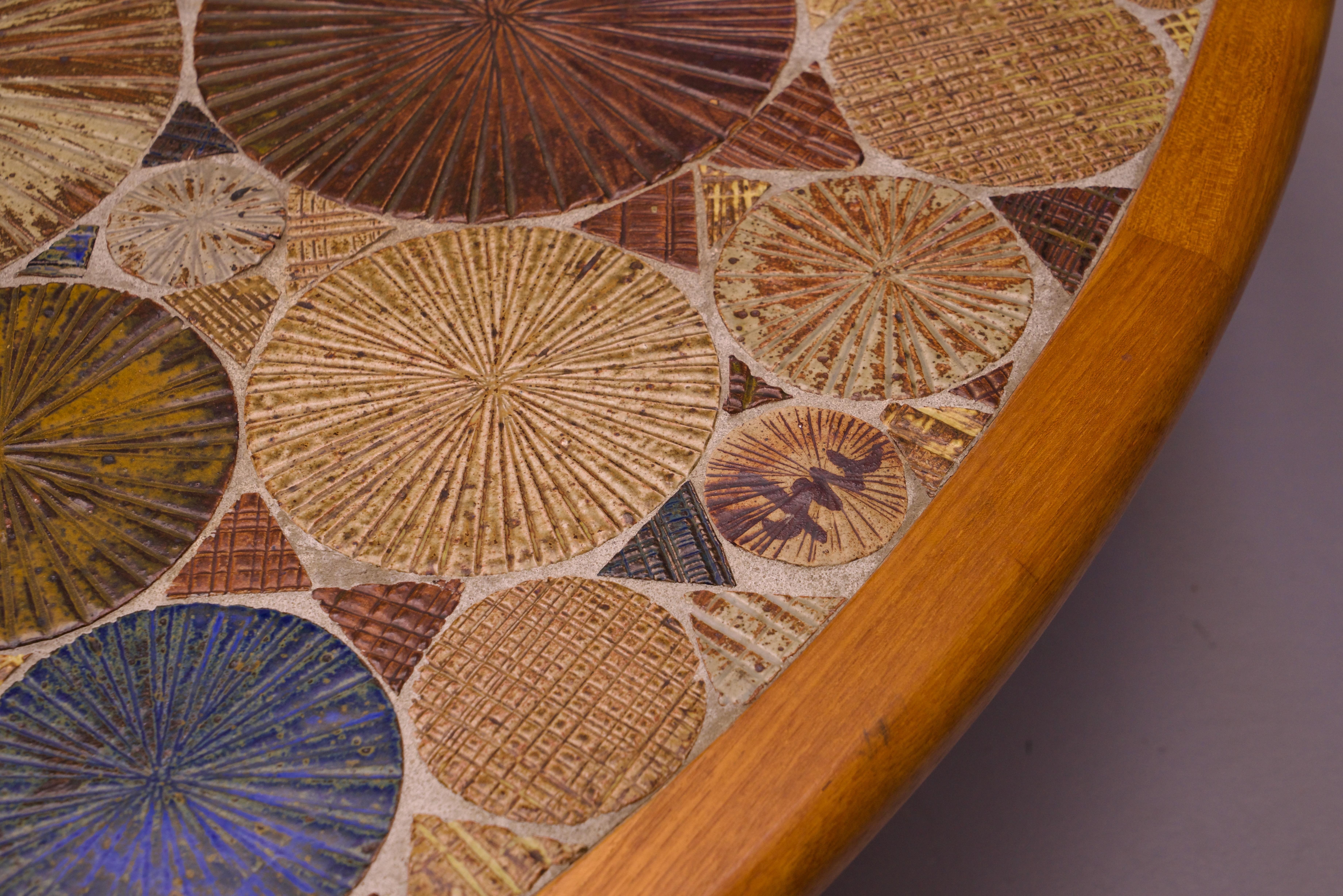 Ceramic Tile Teak Table Vintage Scandinavian Tue Poulsen Haslev Møbelsnedkeri For Sale 6