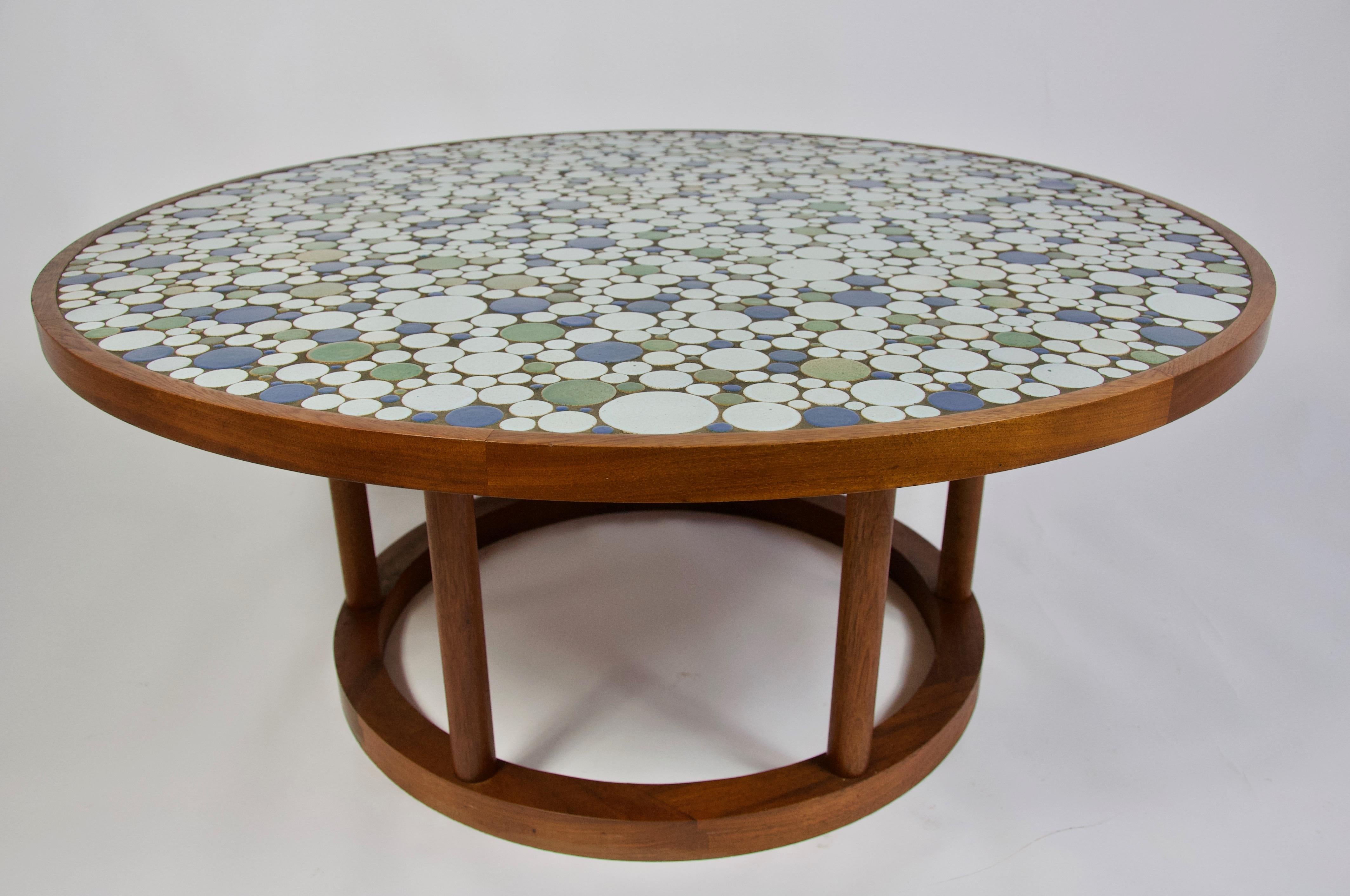 Mid-Century Modern Ceramic Tile-Top Coffee Table by Gordon and Jane Martz