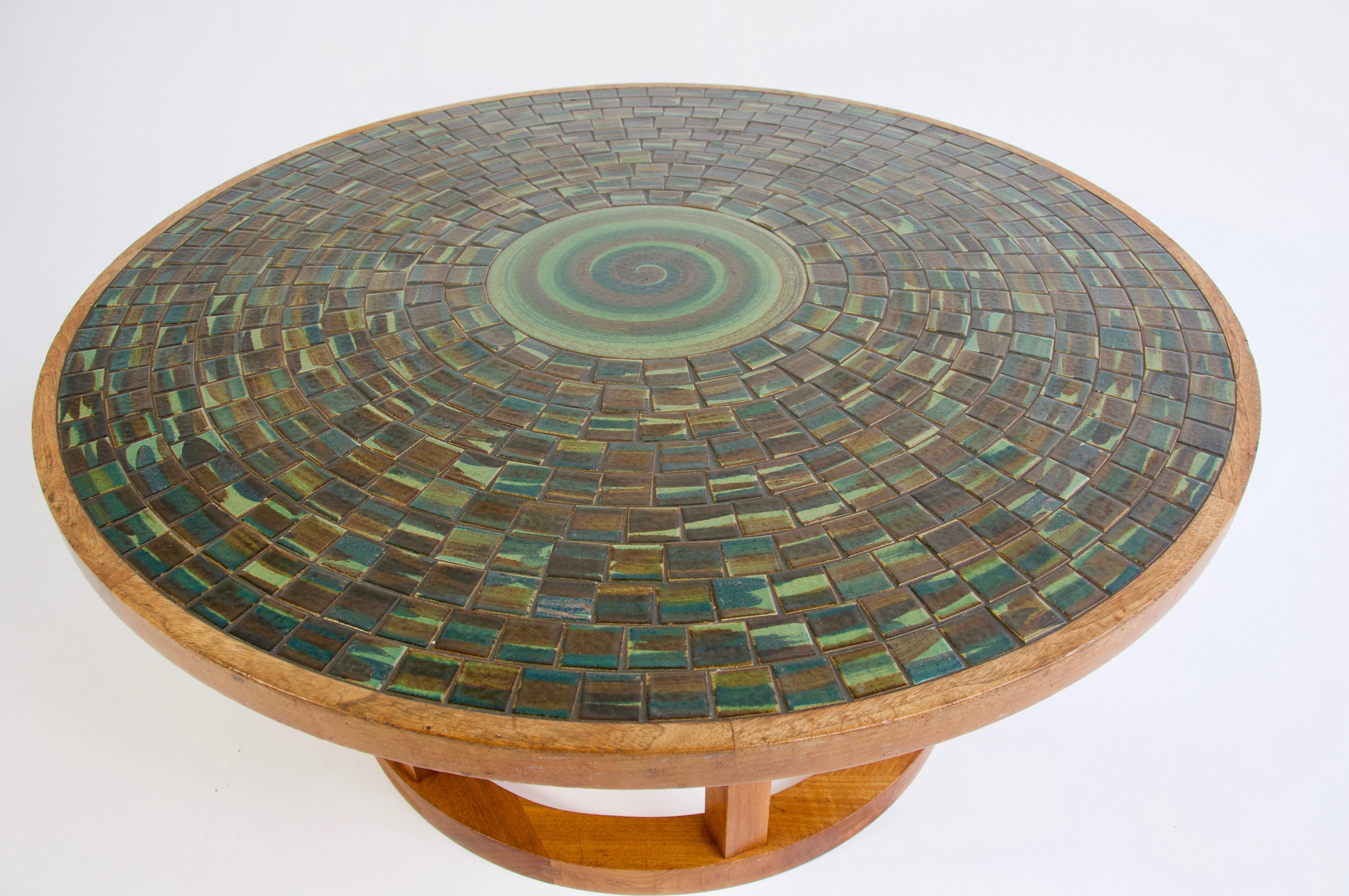 Mid-Century Modern Ceramic Tile-Top Coffee Table by Gordon and Jane Martz For Sale