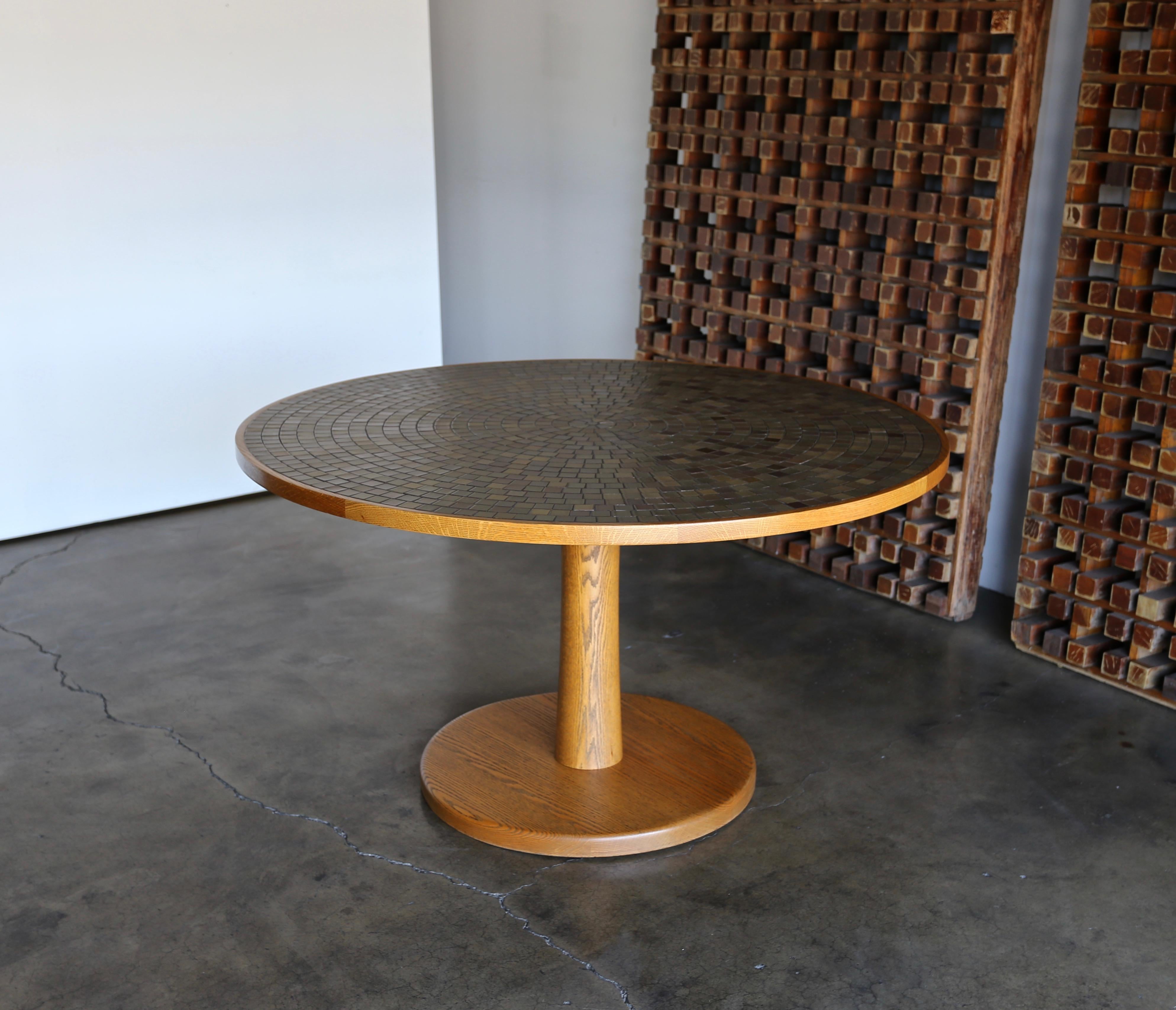 round tile top dining table