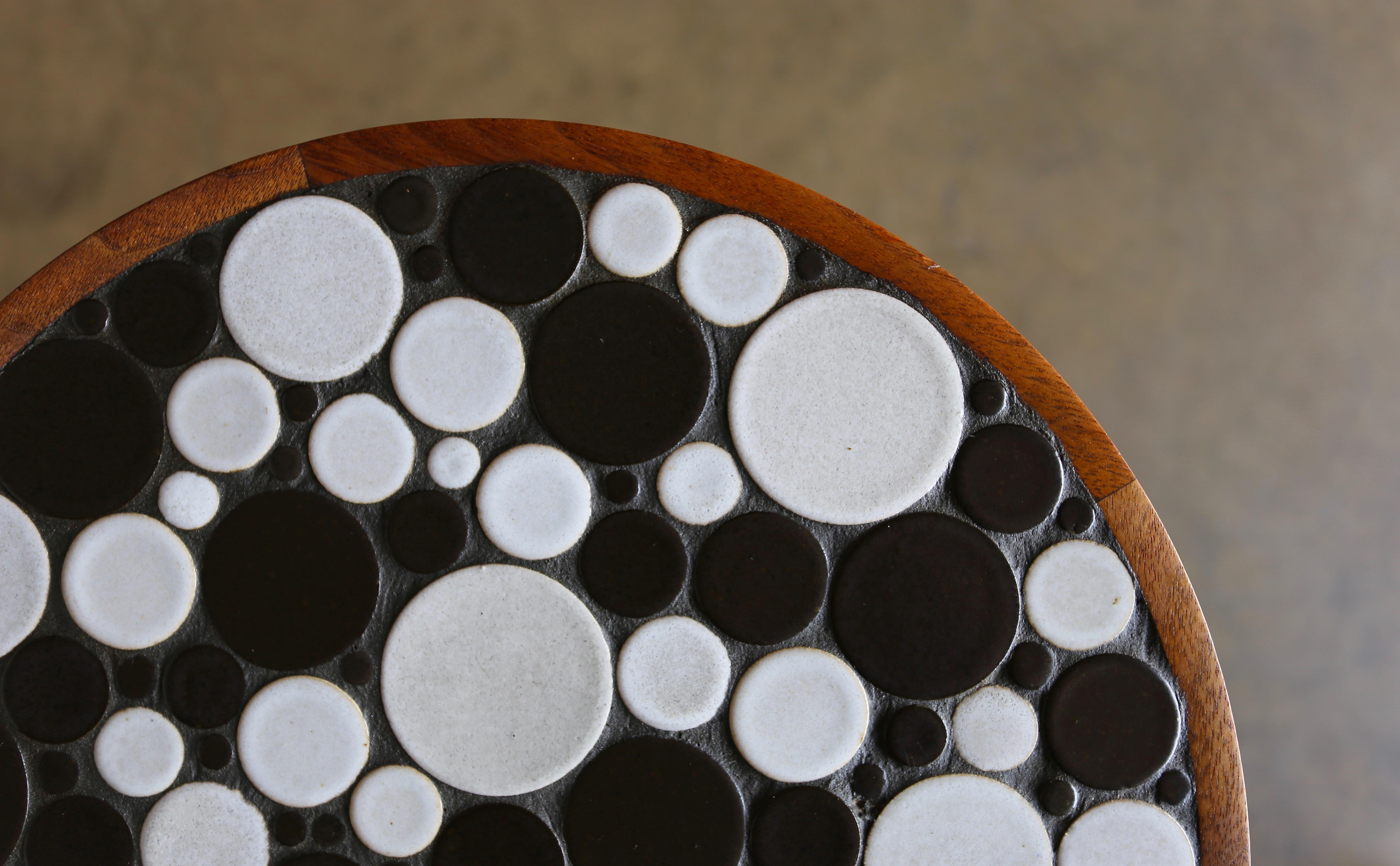 Ceramic Tile Top Occasional Table by Gordon Martz In Good Condition In Costa Mesa, CA