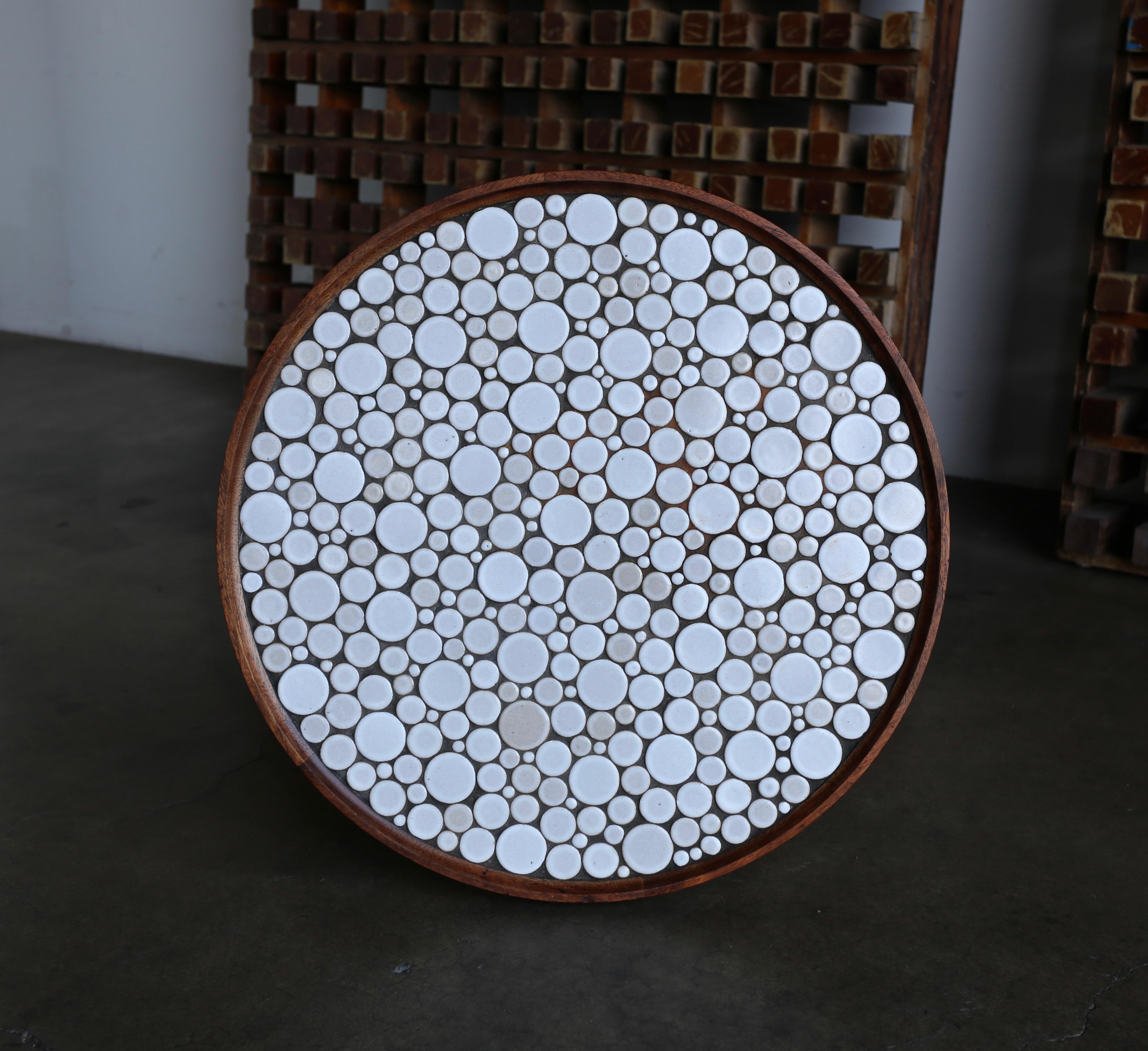 Ceramic Tile Top Occasional Table by Gordon Martz In Good Condition In Costa Mesa, CA