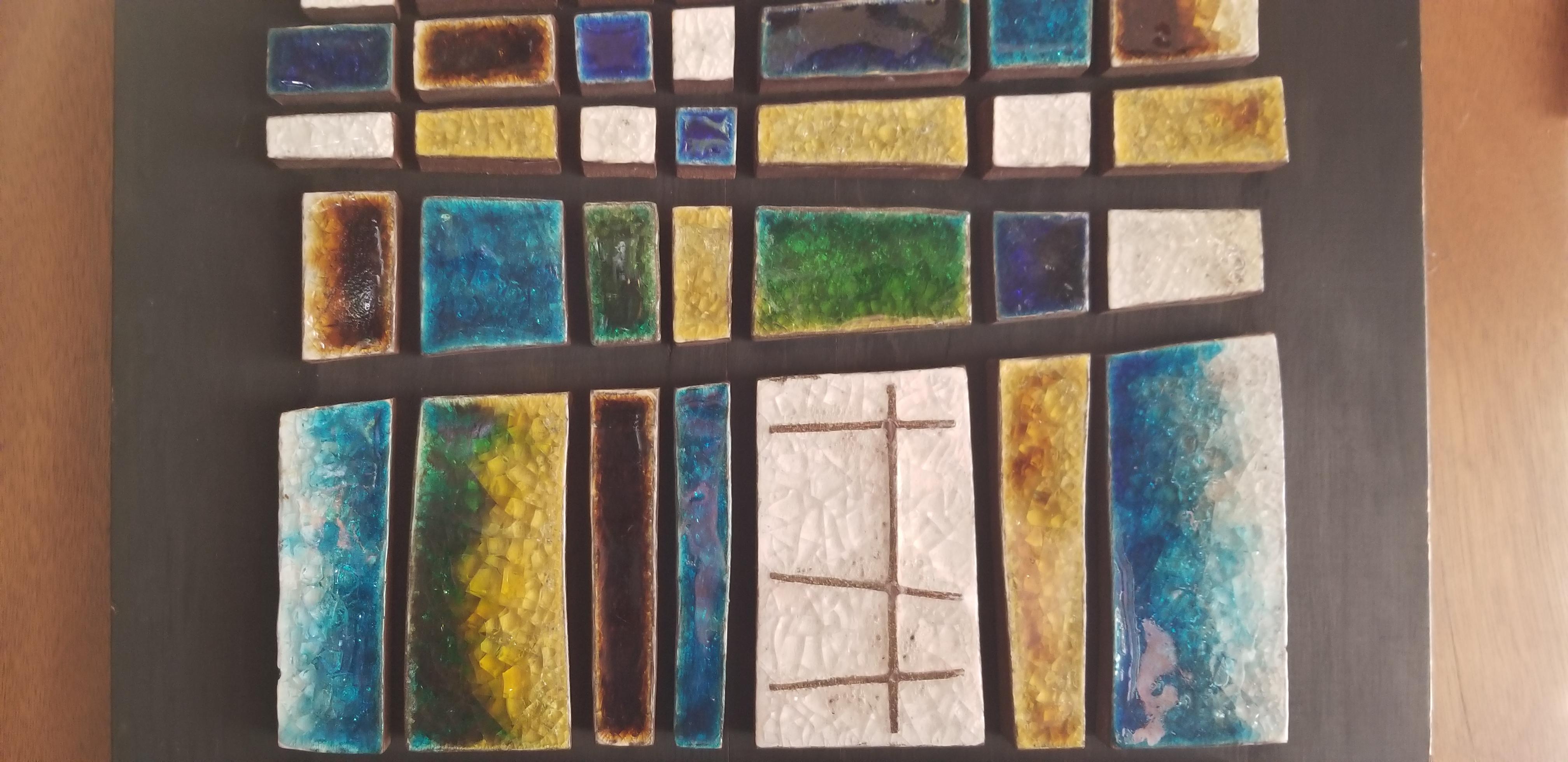 Ceramic Tile Wall Sculpture by Jane Dart For Sale 1