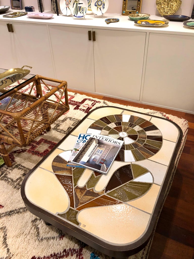 Ceramic Tiled Coffee Table by Roger Capron, circa 1970s For Sale at 1stdibs