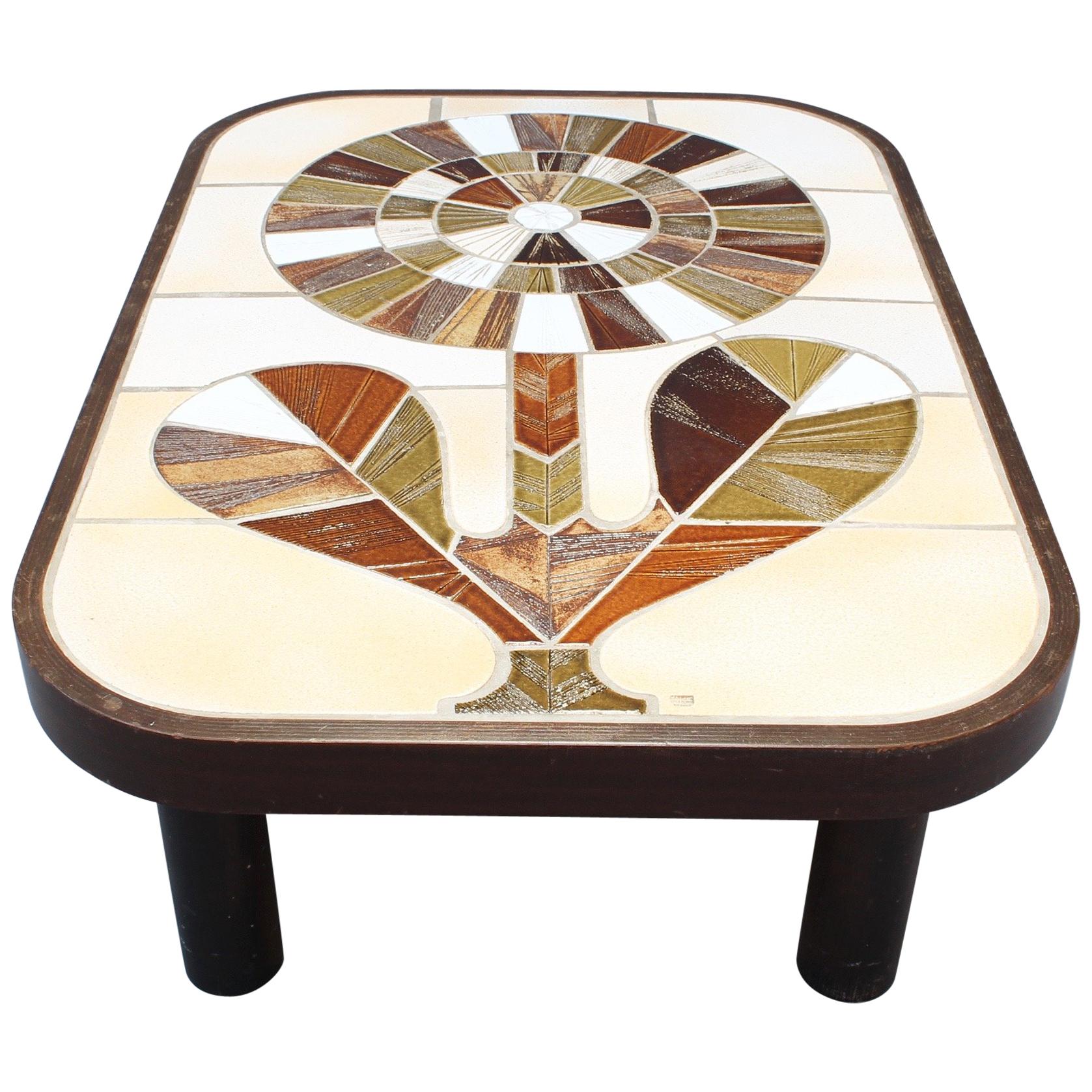 Ceramic Tiled Coffee Table by Roger Capron, circa 1970s