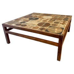 Ceramic Tiles & Rosewood Square Coffee Table by Tue Poulsen & Erik Wørst 1960s