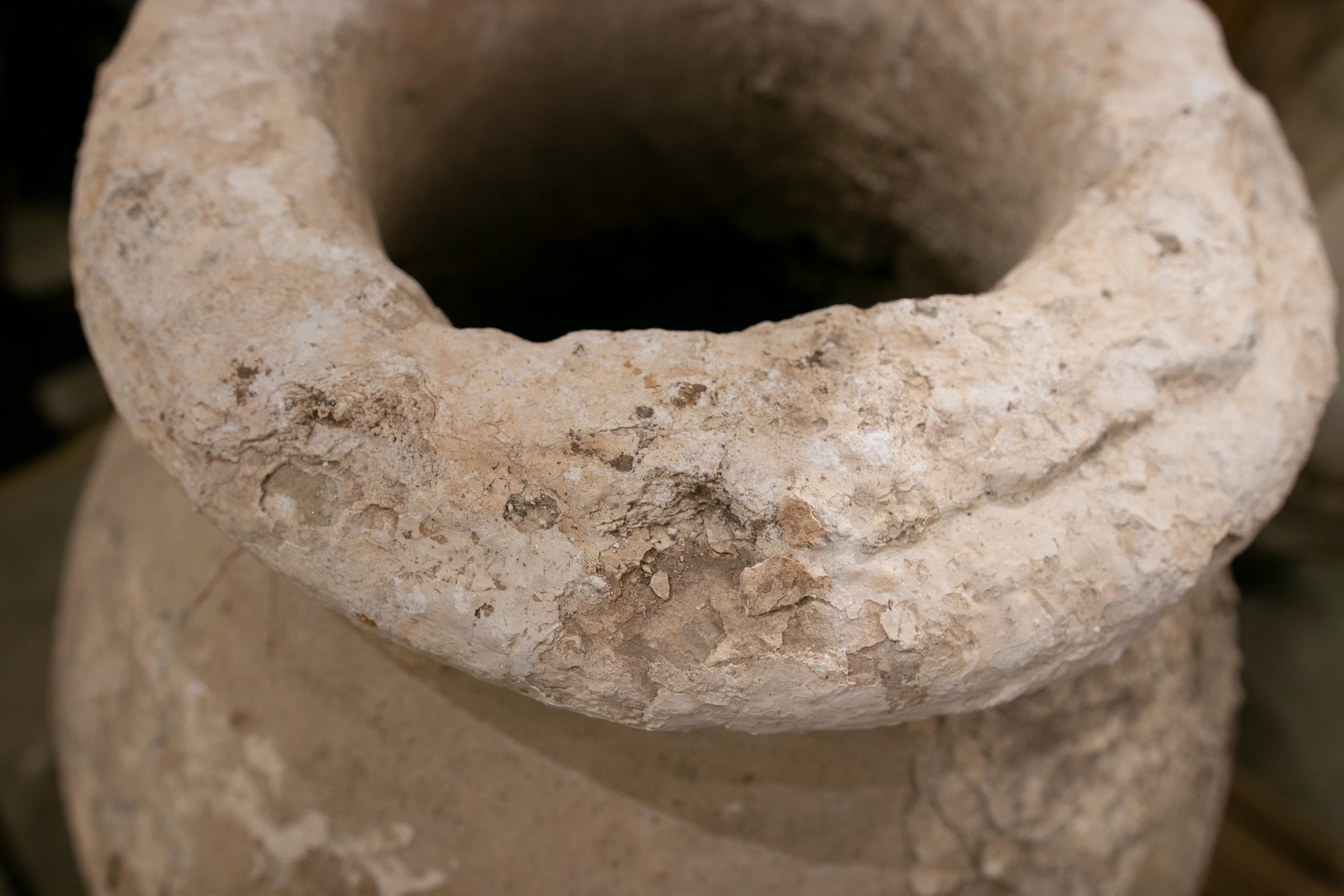 Ceramic Tinaja Covered with Various Layers of Lime 1