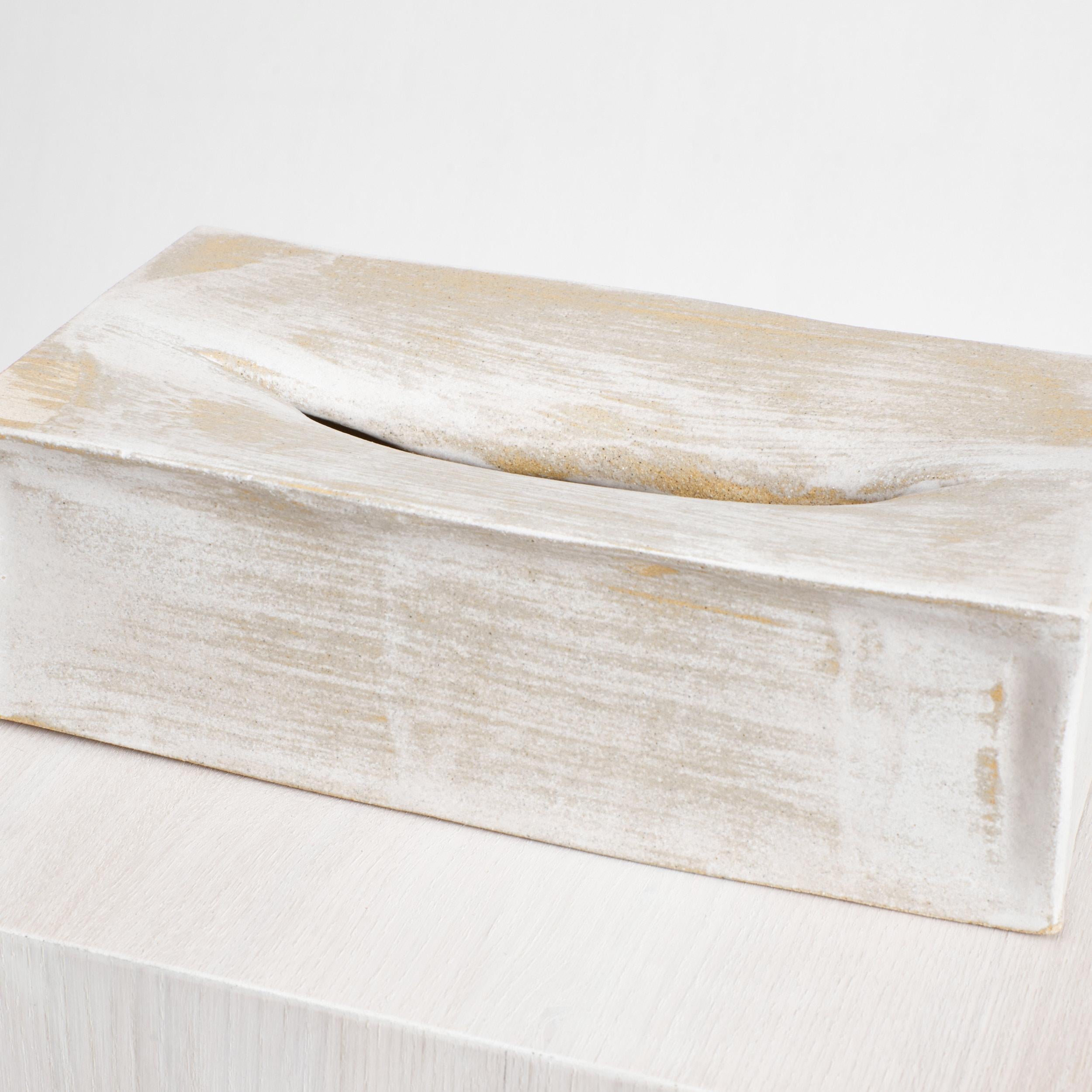 Portuguese Ceramic Tissue Box in white For Sale