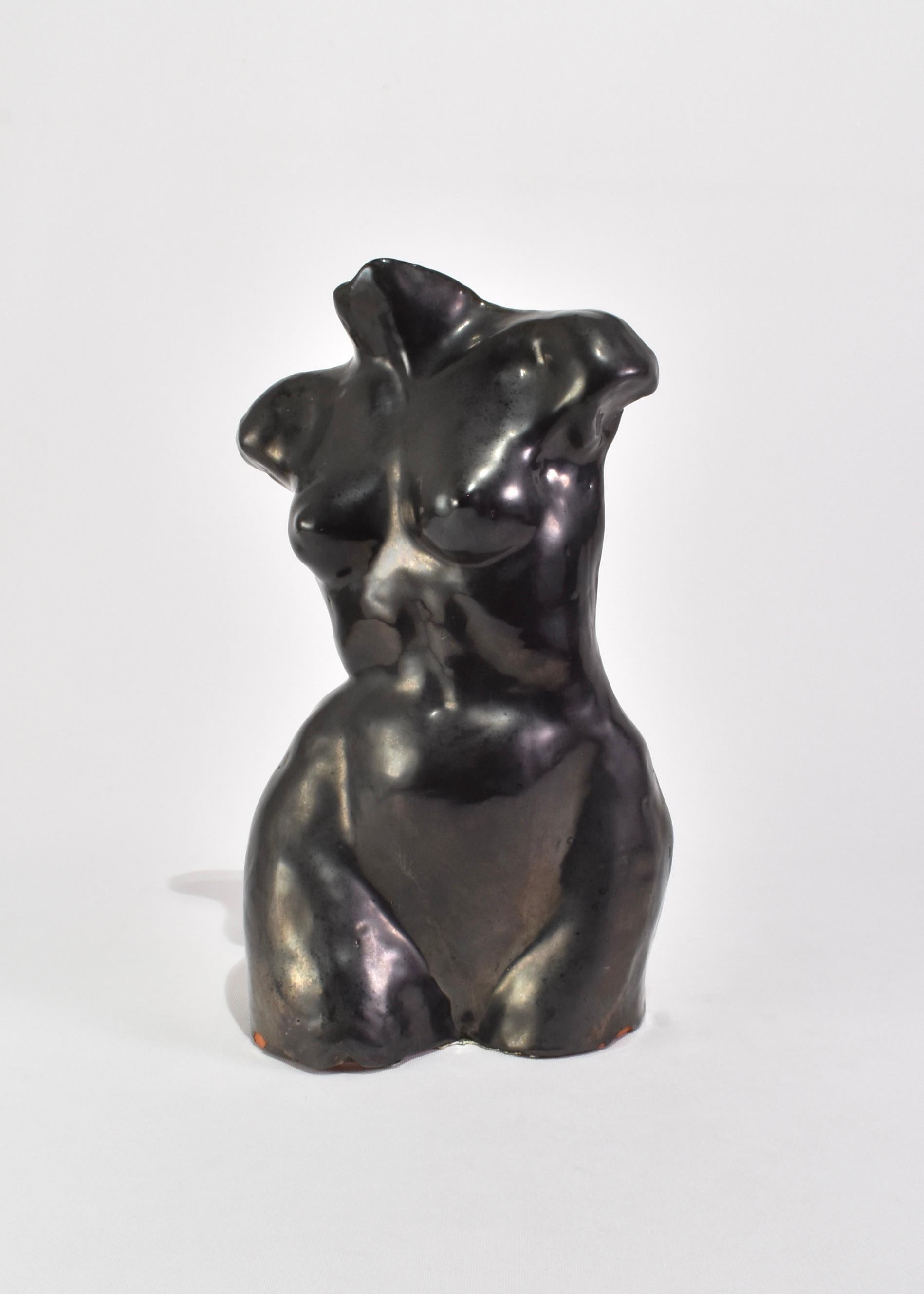 Glazed Ceramic Torso Sculpture For Sale