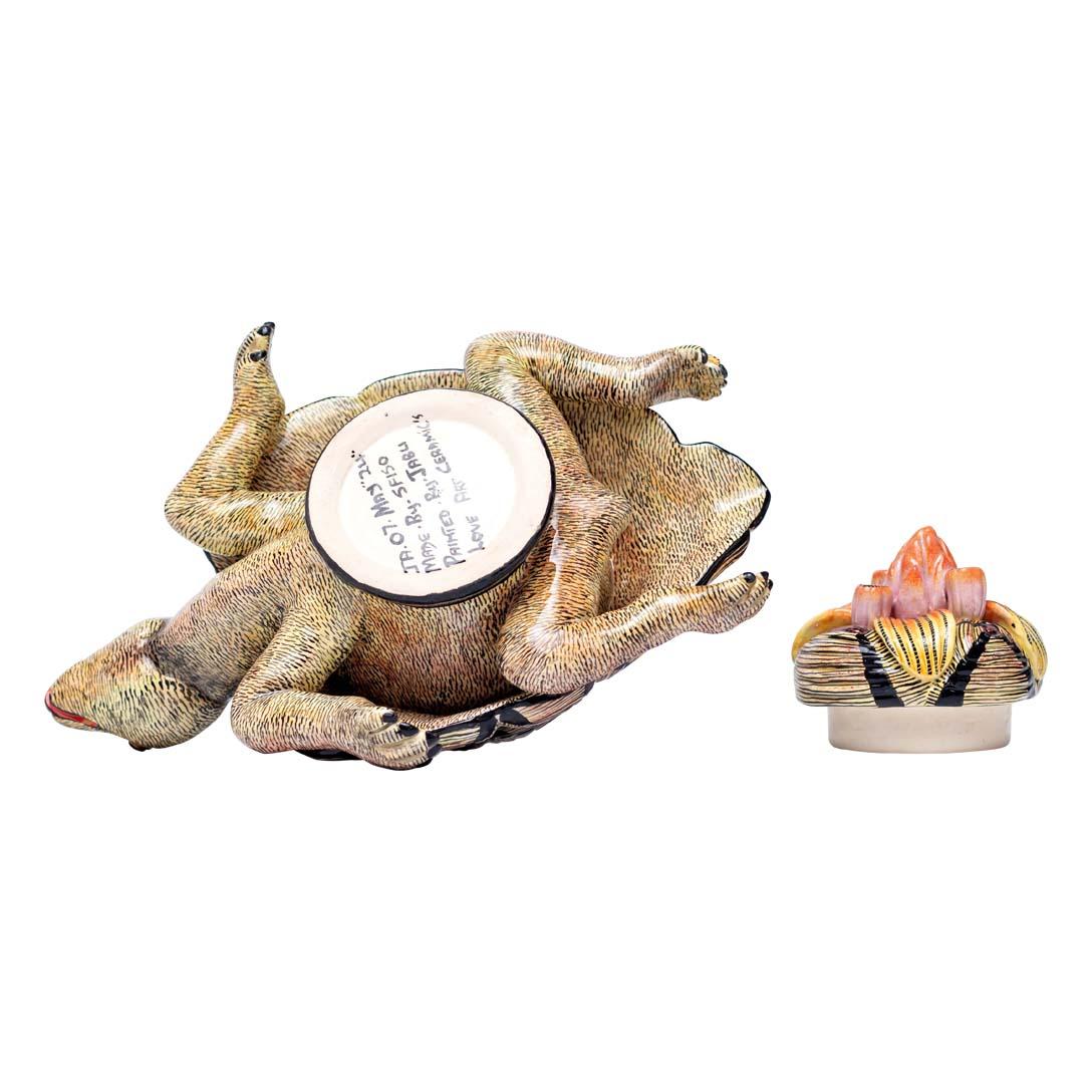 Modern Ceramic Tortoise Jewelry Box  , hand made in South Africa For Sale
