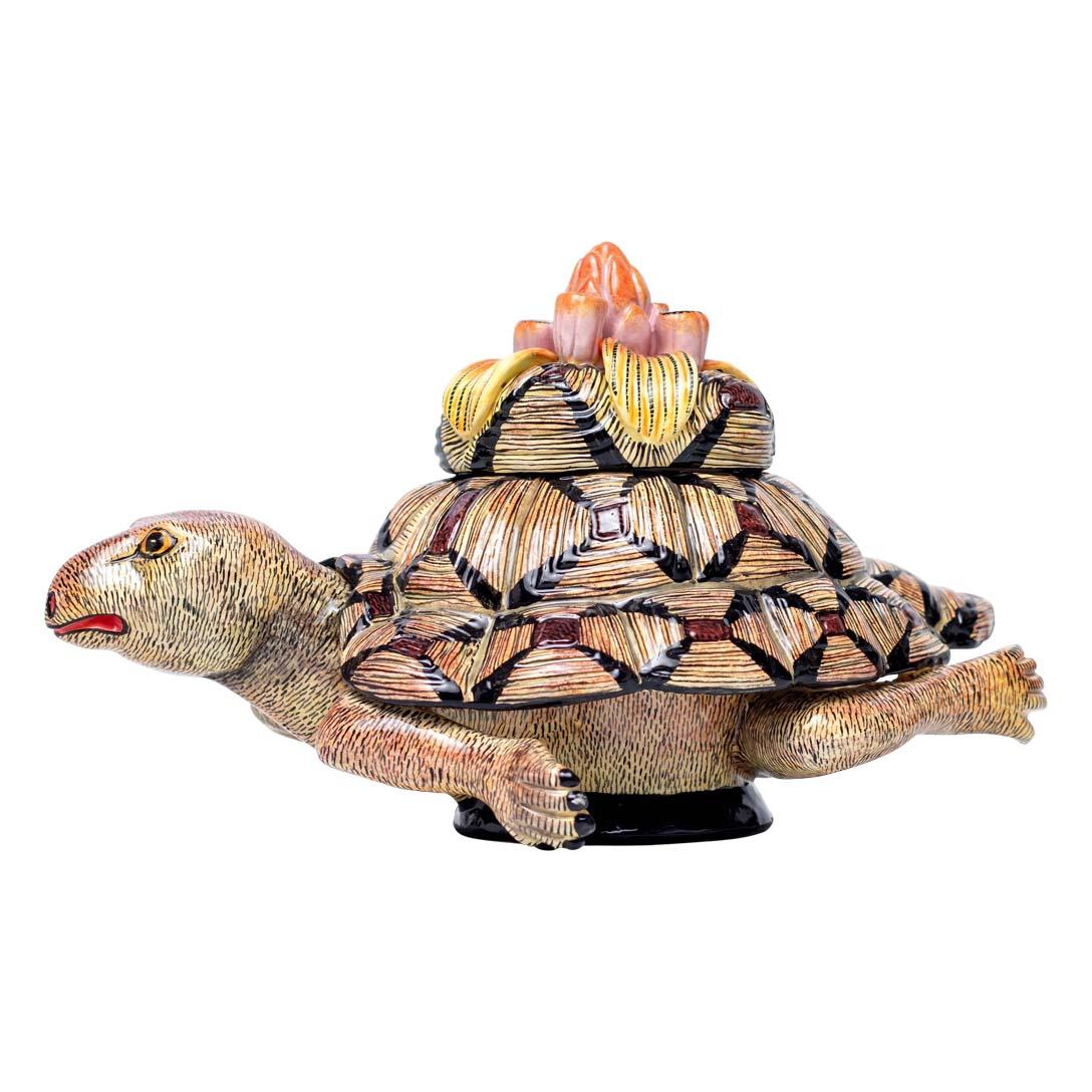 South African Ceramic Tortoise Jewelry Box  , hand made in South Africa For Sale