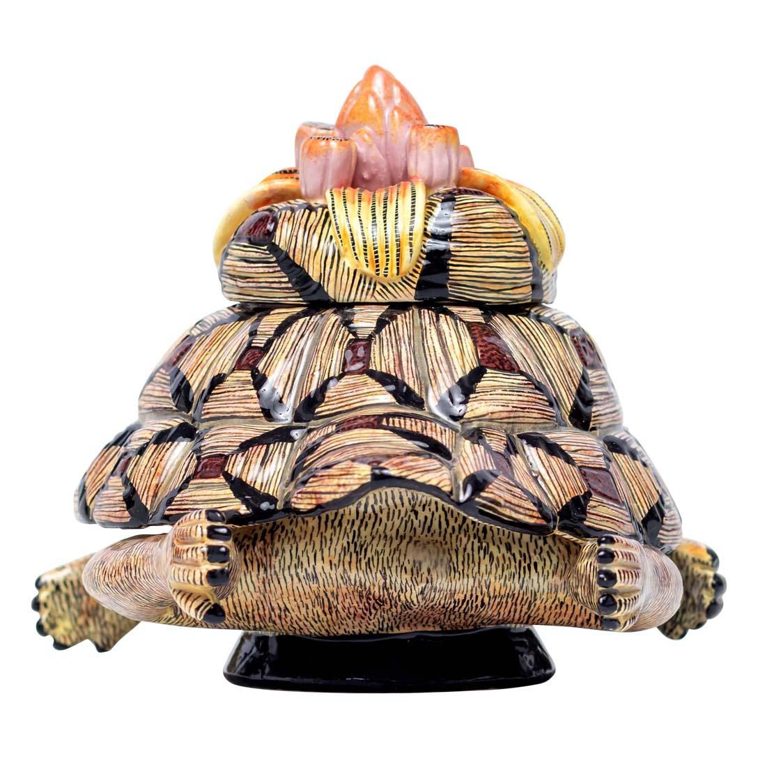 Fired Ceramic Tortoise Jewelry Box  , hand made in South Africa For Sale