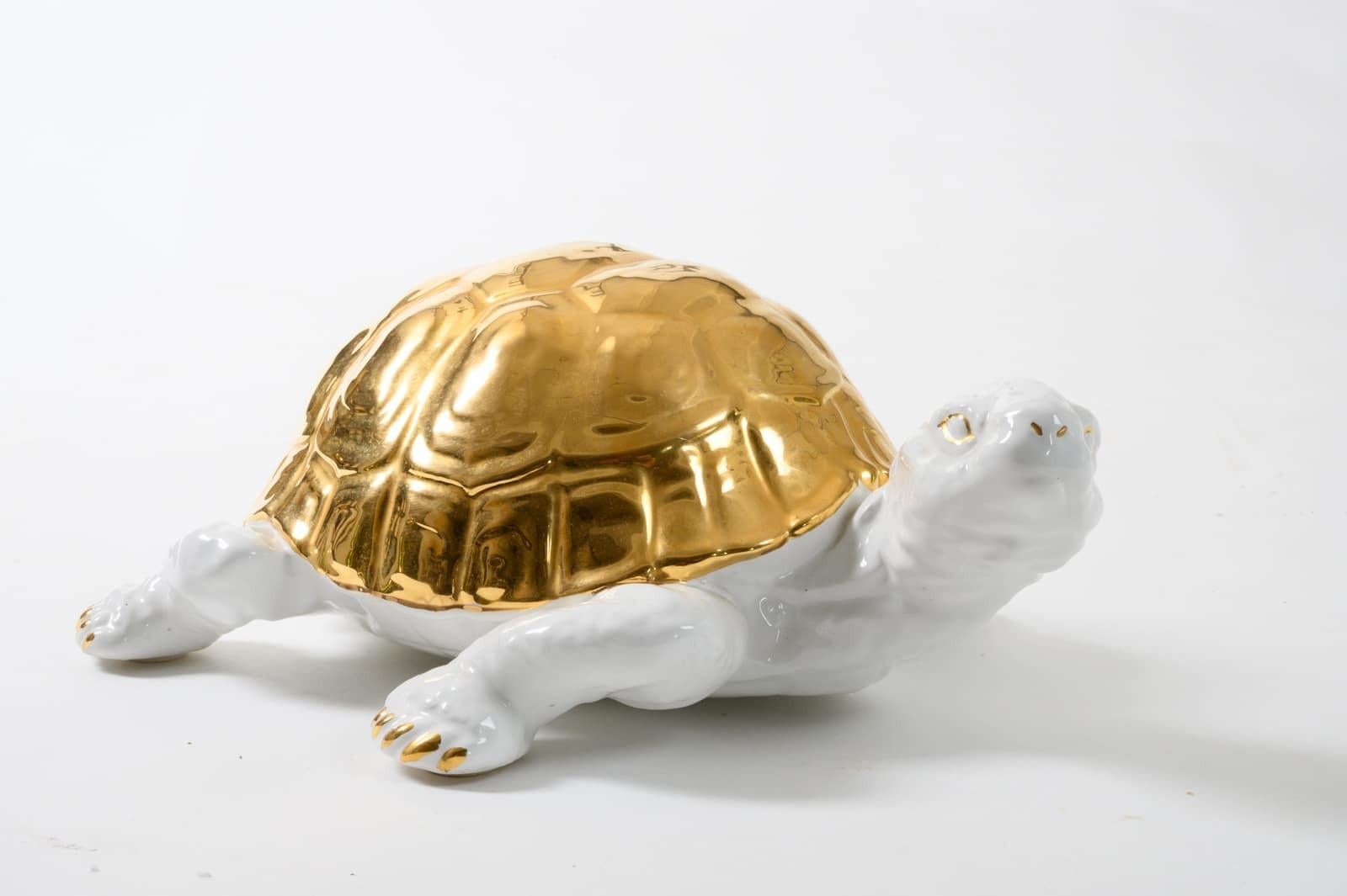 Ceramic Tortoise with Gold Detailing by Ronzan 5