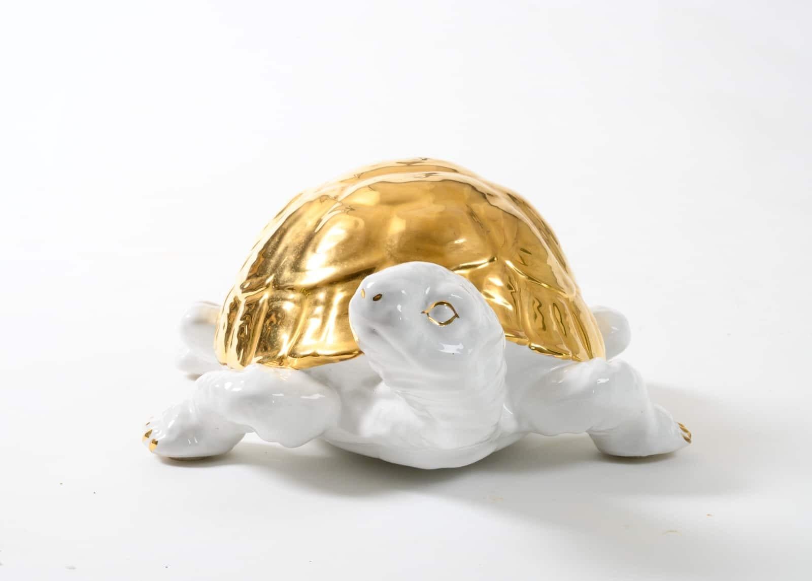 Ceramic Tortoise with Gold Detailing by Ronzan 1