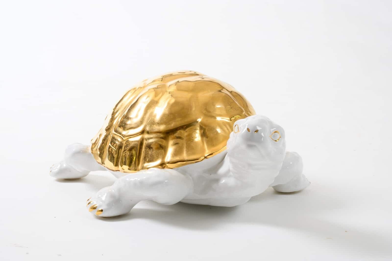 Ceramic Tortoise with Gold Detailing by Ronzan 3