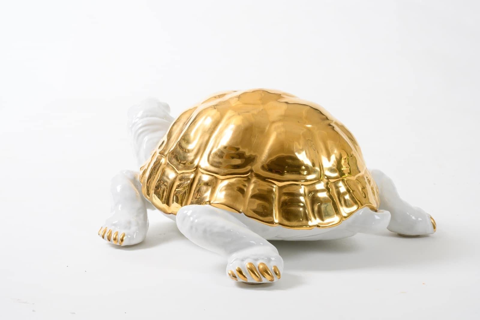 Ceramic Tortoise with Gold Detailing by Ronzan 4