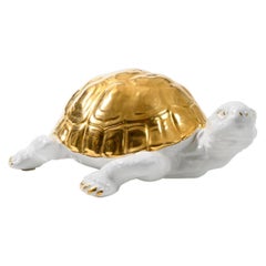 Keramik-Schildkröte mit Golddetails von Ronzan