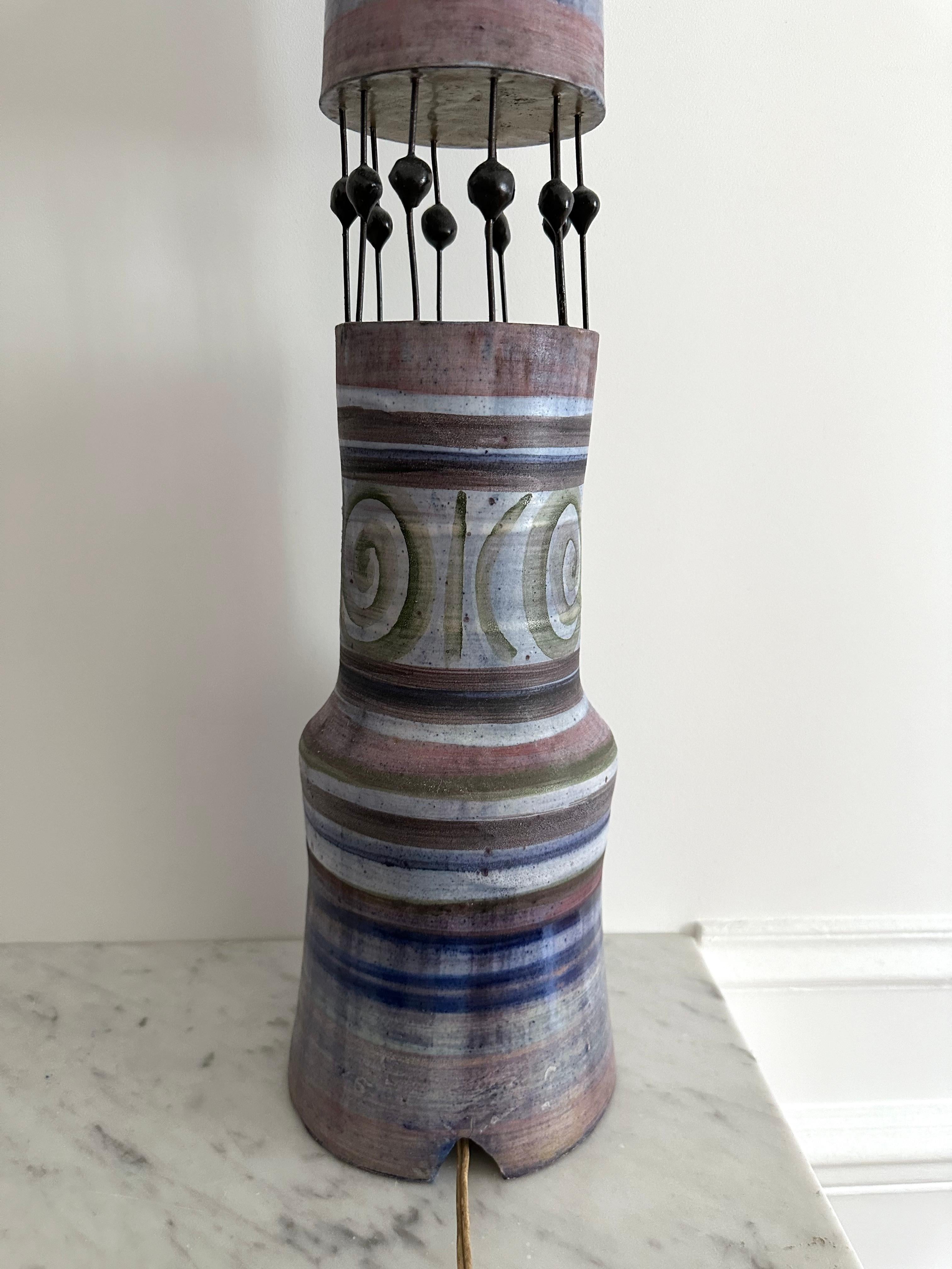 Ceramic Totem Lamp by Georges Pelletier for Accolay. France, 1960s For Sale 3