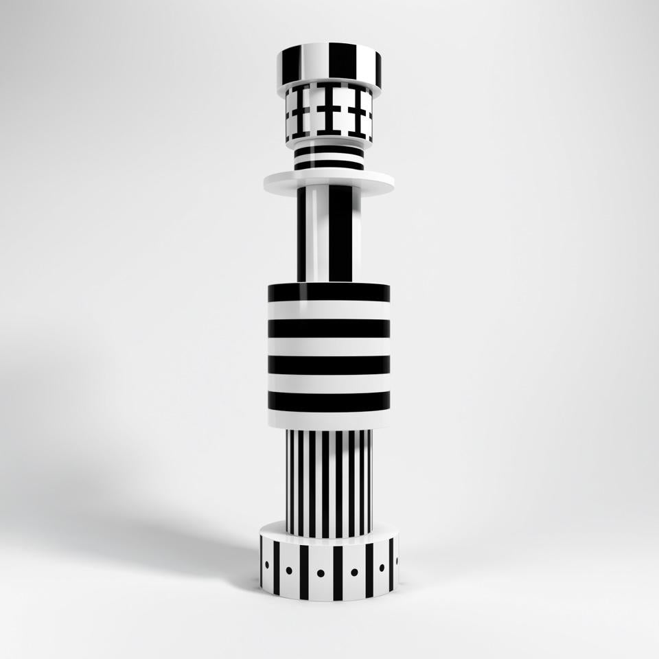 Scultura in ceramica della collezione 4 Totem disegnata da Alessandro Guerriero e prodotta da Superego Editions. Prototipo.

Biografia
Nel 1976 Alessandro e Adriana Guerriero fondano Alchimia, il primo esempio di produzione di designer a Milano. Nel