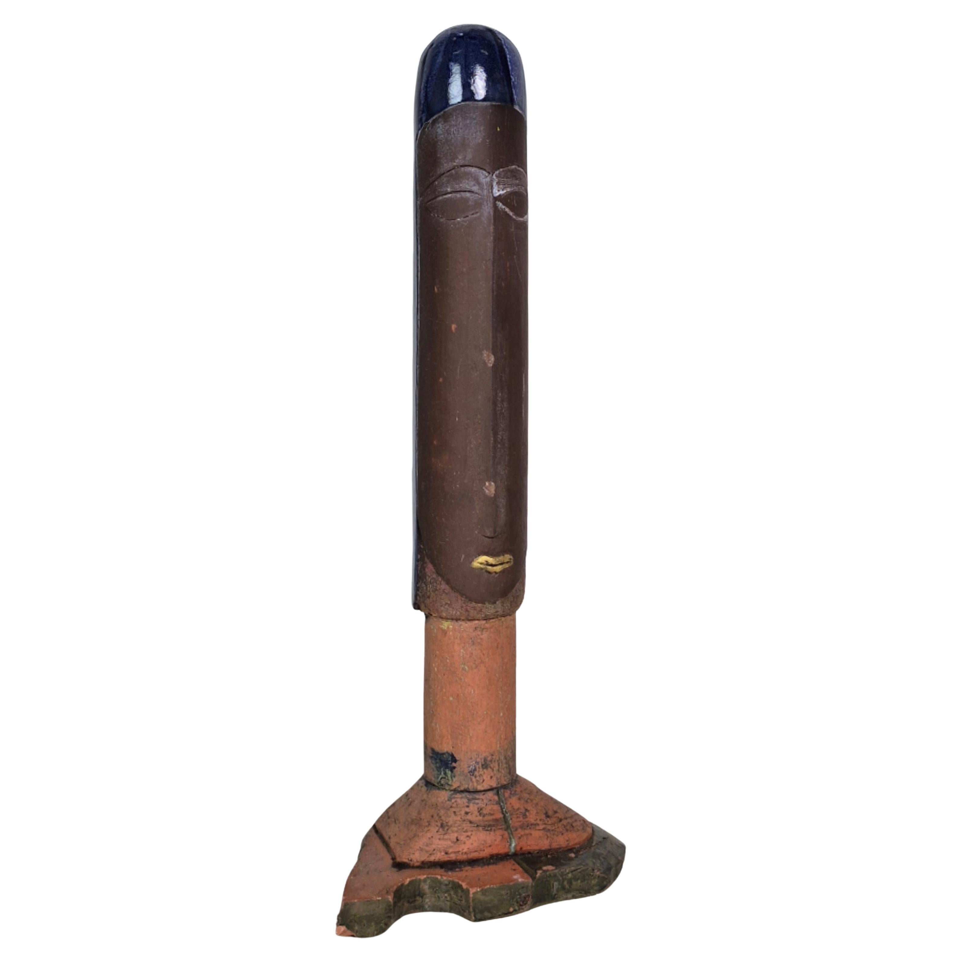 Ceramic totem statue by Dieter Eichelmann, Germany 1980s For Sale