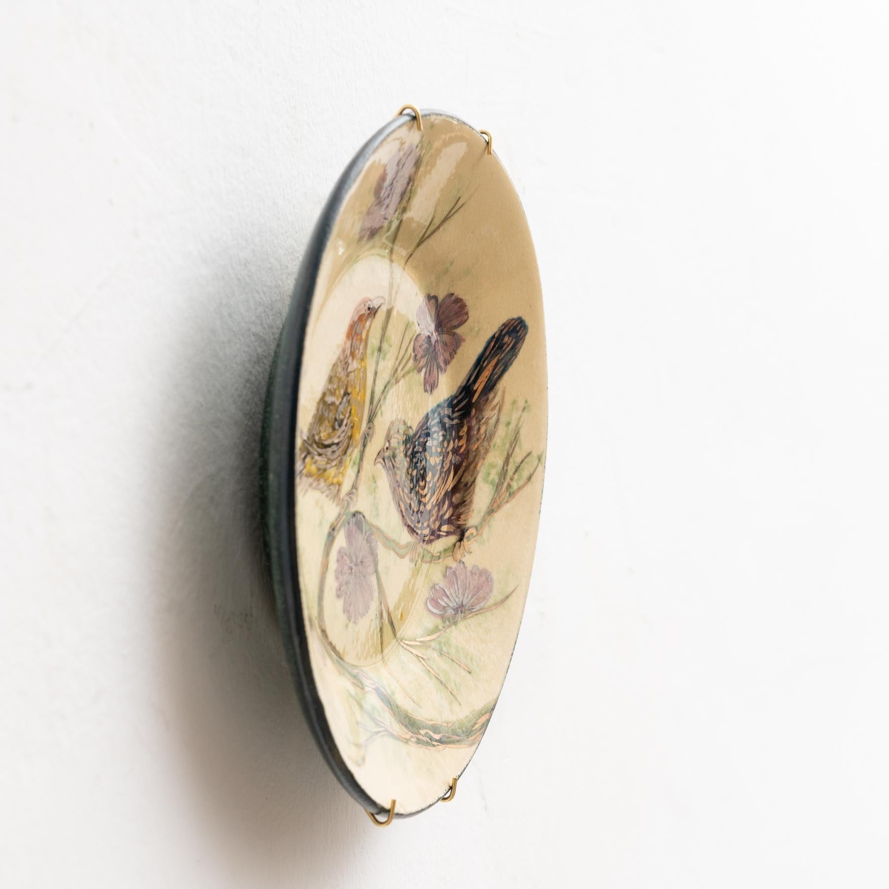 Piatto tradizionale in ceramica dipinto a mano dall'artista catalano Diaz COSTA, circa 1960 in vendita 3