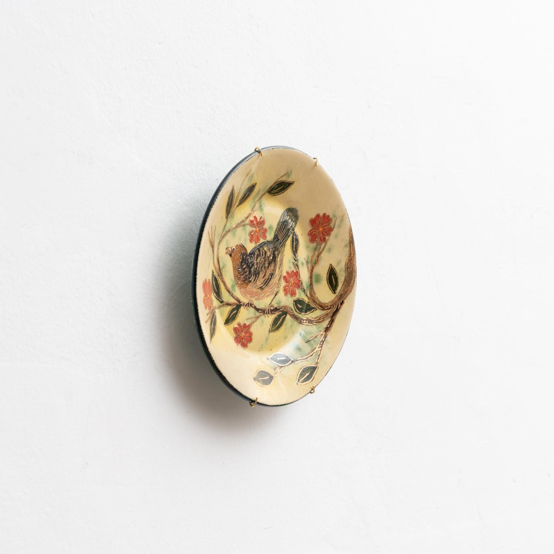 Plato de cerámica tradicional pintado a mano por el artista catalán Díaz COSTA, hacia 1960 en venta 3
