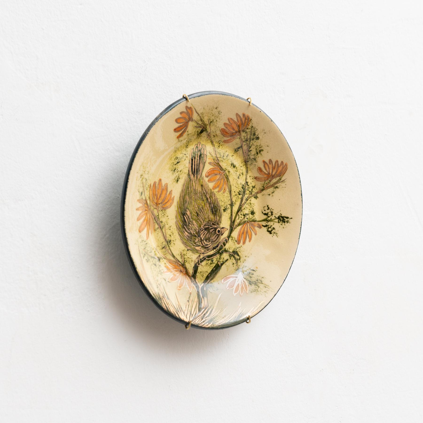Piatto tradizionale in ceramica dipinto a mano dall'artista catalano Diaz COSTA, circa 1960 in vendita 3