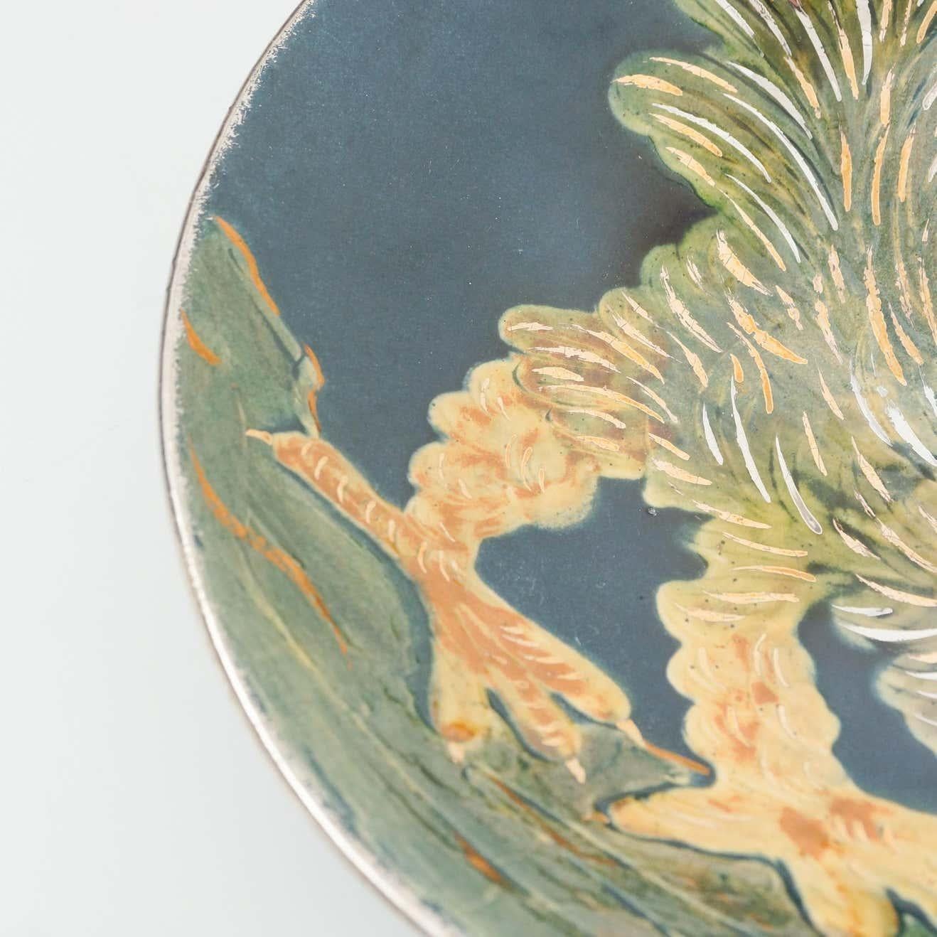 Ceramic Traditional Hand Painted Plate by Catalan Artist Diaz Costa, circa 1960 For Sale 4