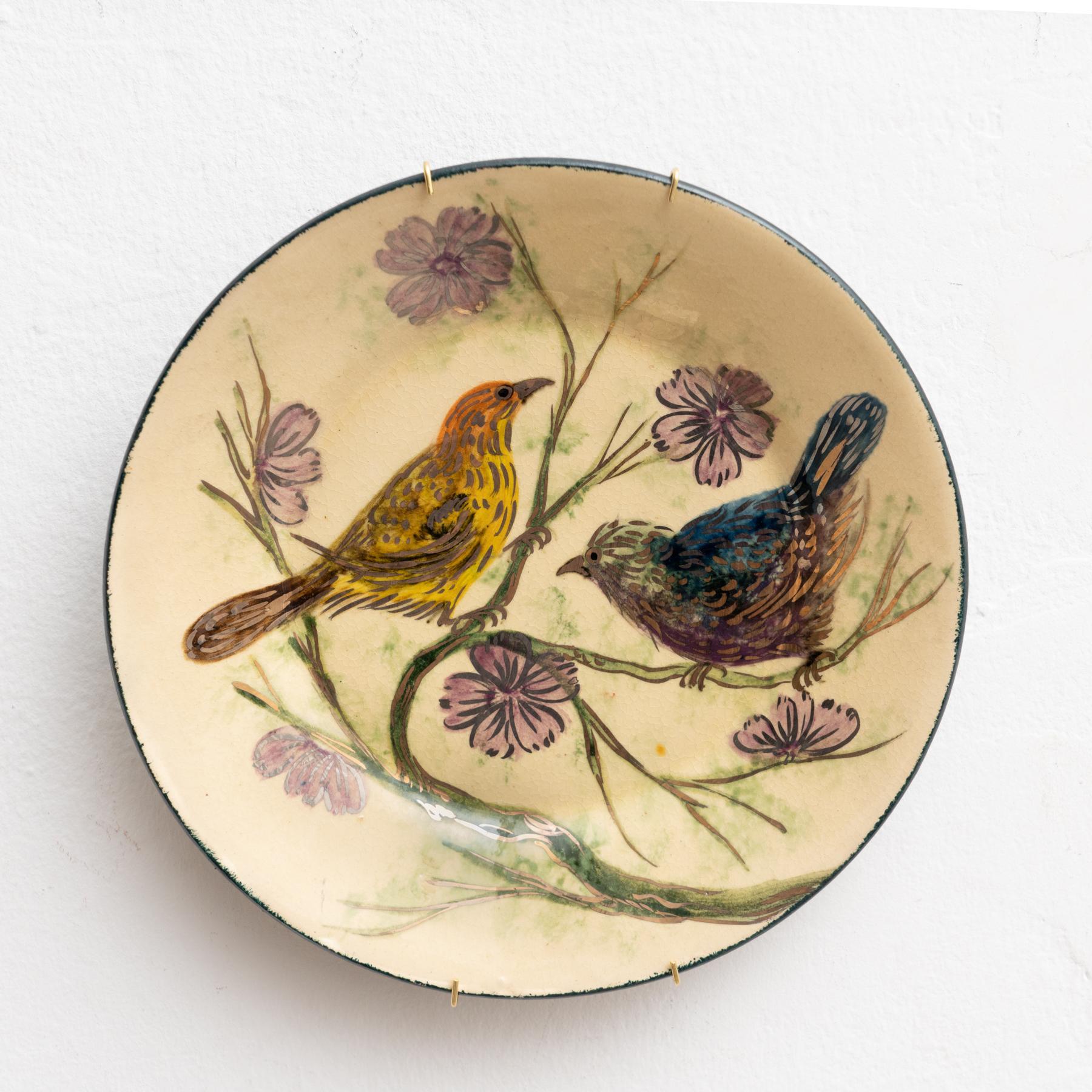 Piatto tradizionale in ceramica dipinto a mano dall'artista catalano Diaz COSTA, circa 1960 in vendita 4