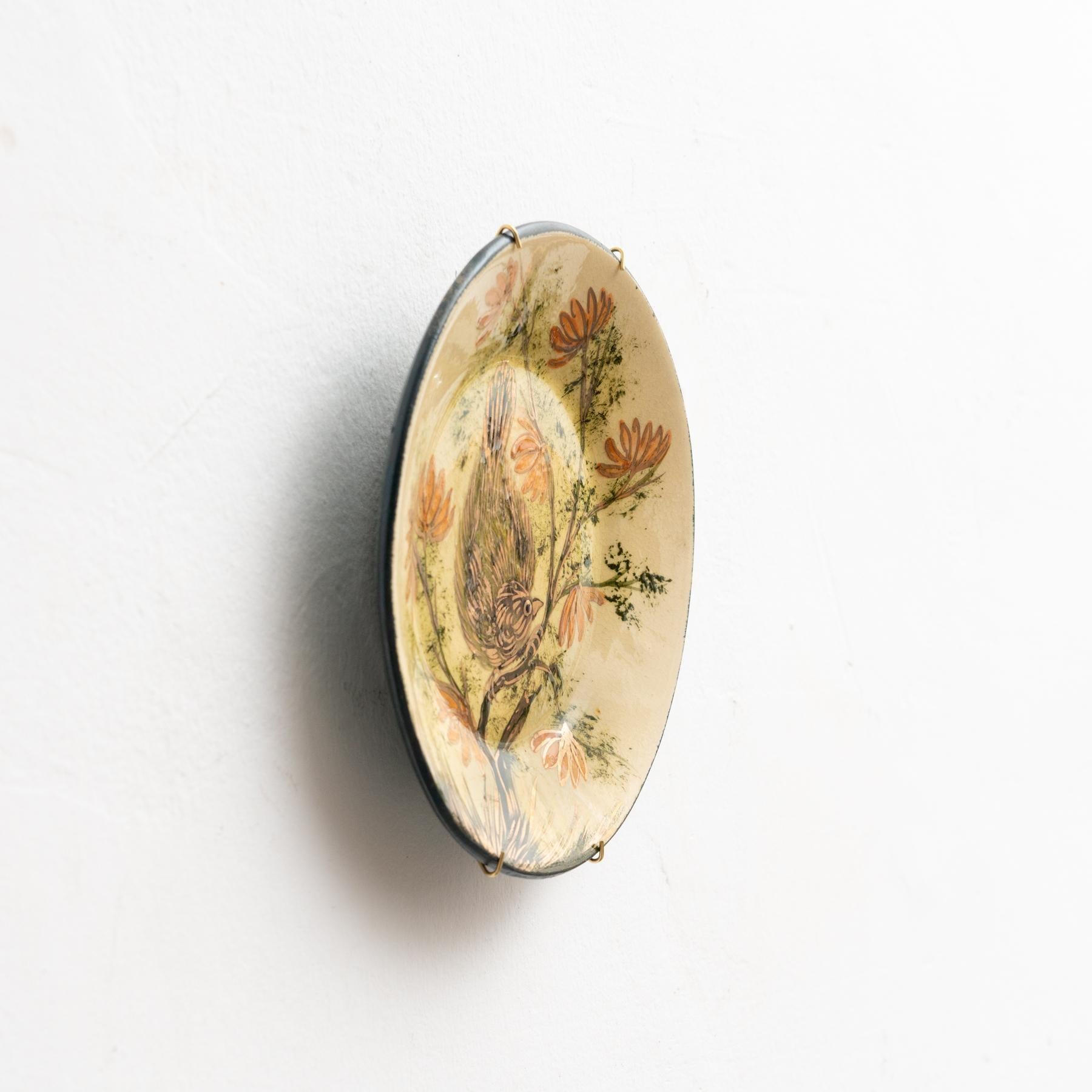 Piatto tradizionale in ceramica dipinto a mano dall'artista catalano Diaz COSTA, circa 1960 in vendita 4