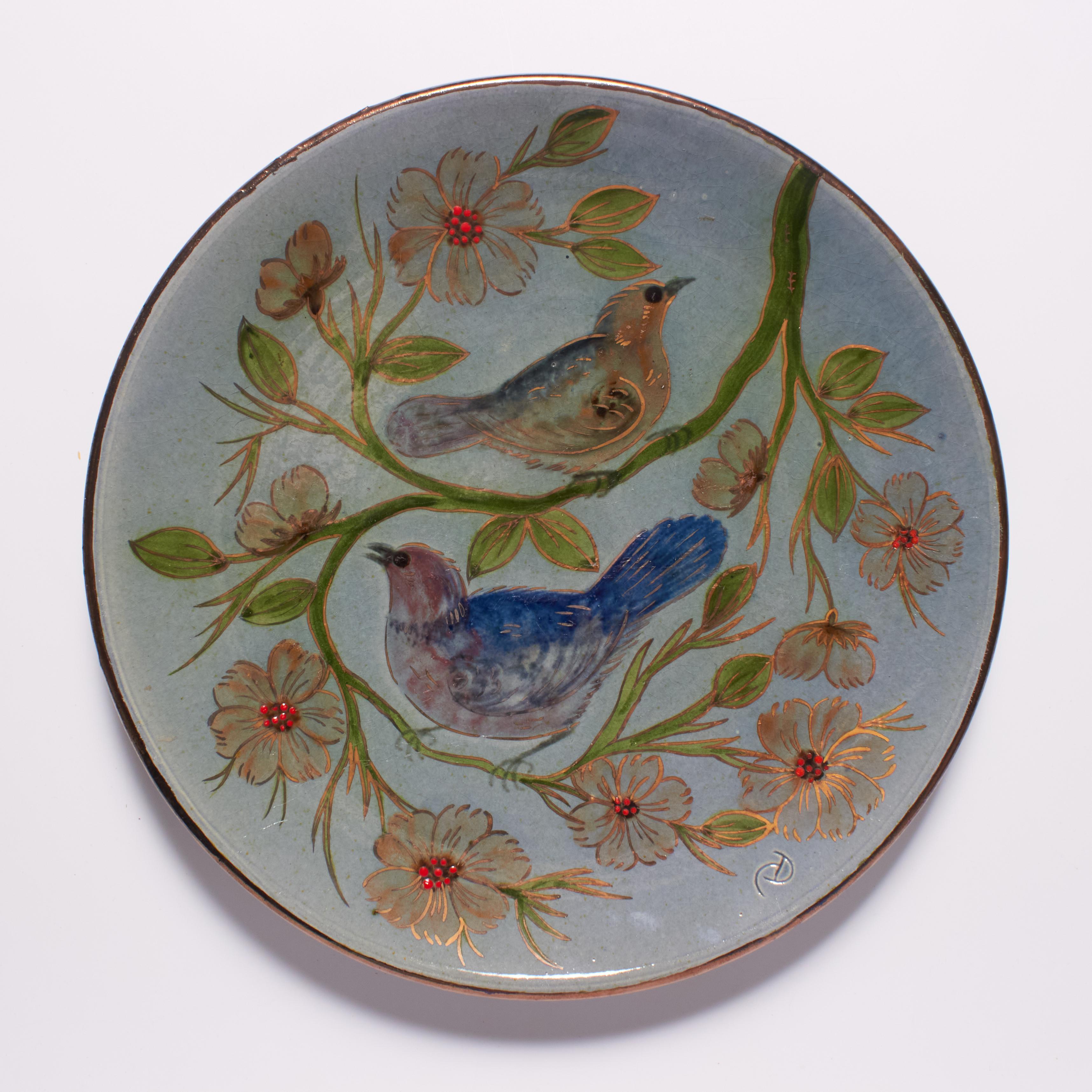 Immerse yourself in the artistic legacy of Catalan artist Diaz Costa with our vintage hand-painted ceramic plate artwork, circa 1960. This exquisite piece captures the essence of mid-century design, showcasing Diaz Costa's craftsmanship and unique
