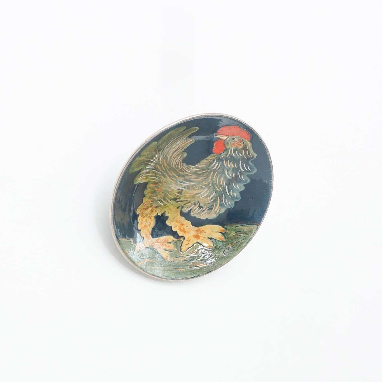 Ceramic hand painted plate artwork by Catalan artist Diaz COSTA, circa 1960.    In original condition, with minor wear consistent of age and use, preserving a beautiful patina.