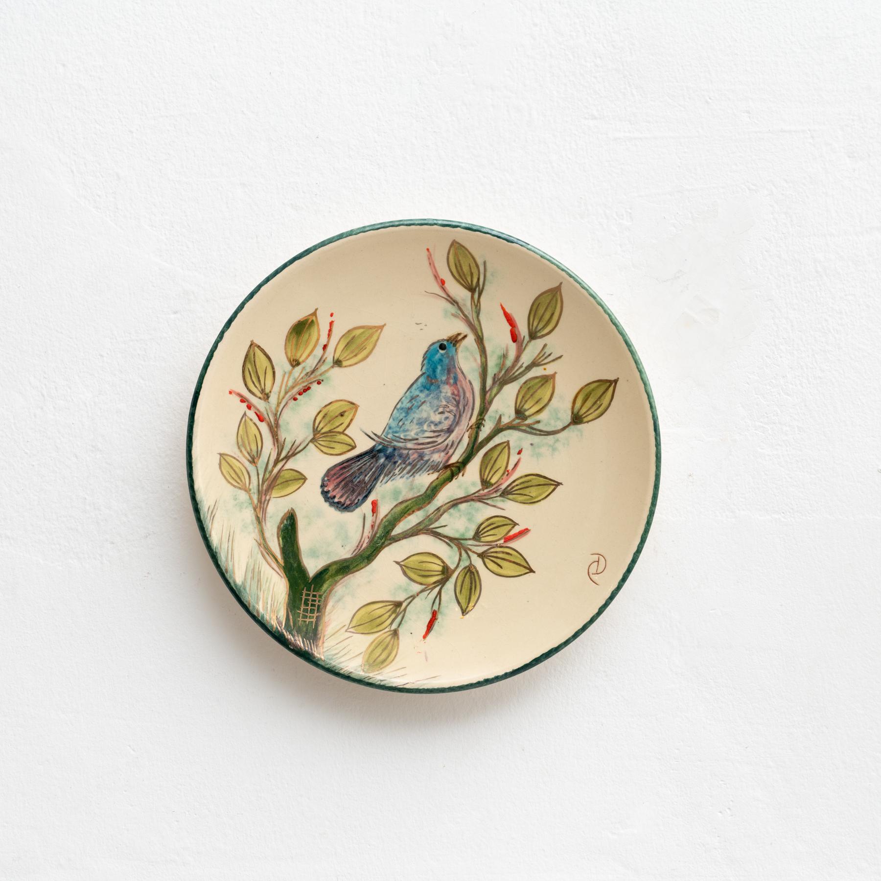 Ceramic hand painted plate artwork by Catalan artist Diaz Costa, circa 1960.

In original condition, with minor wear consistent of age and use, preserving a beautiful patina.

Signed.