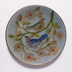 Piatto tradizionale in ceramica dipinto a mano dall'artista catalano Diaz Costa, circa 1960