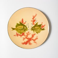 Ceramic Traditional Hand Painted Plate by Catalan Artist Diaz Costa, circa 1960