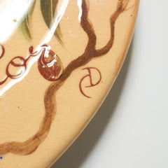 Assiette traditionnelle en céramique peinte à la main par l'artiste catalan Diaz Costa, datant d'environ 1960