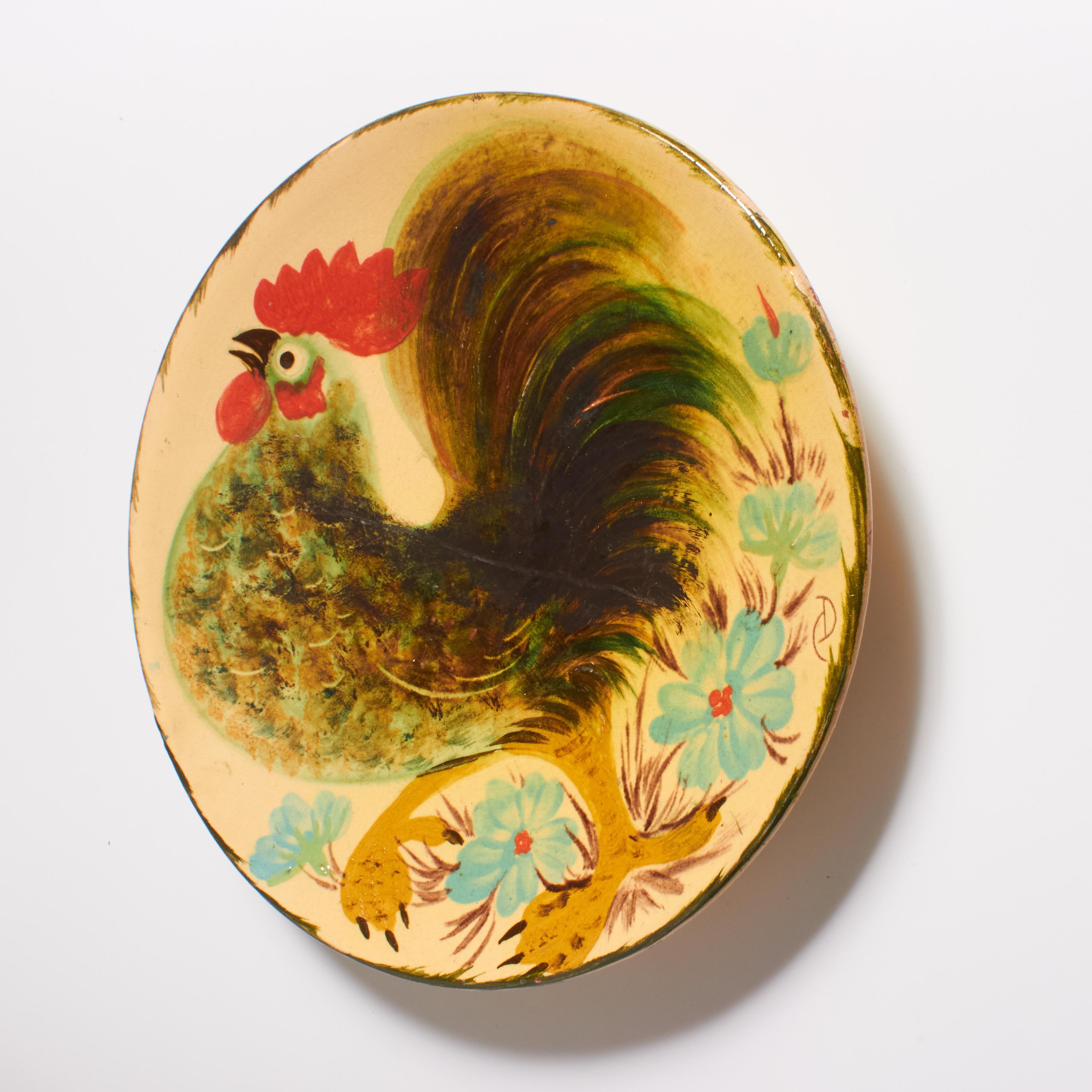 Spanish Ceramic Traditional Hand Painted Plate by Catalan Artist Diaz Costa, circa 1960 For Sale