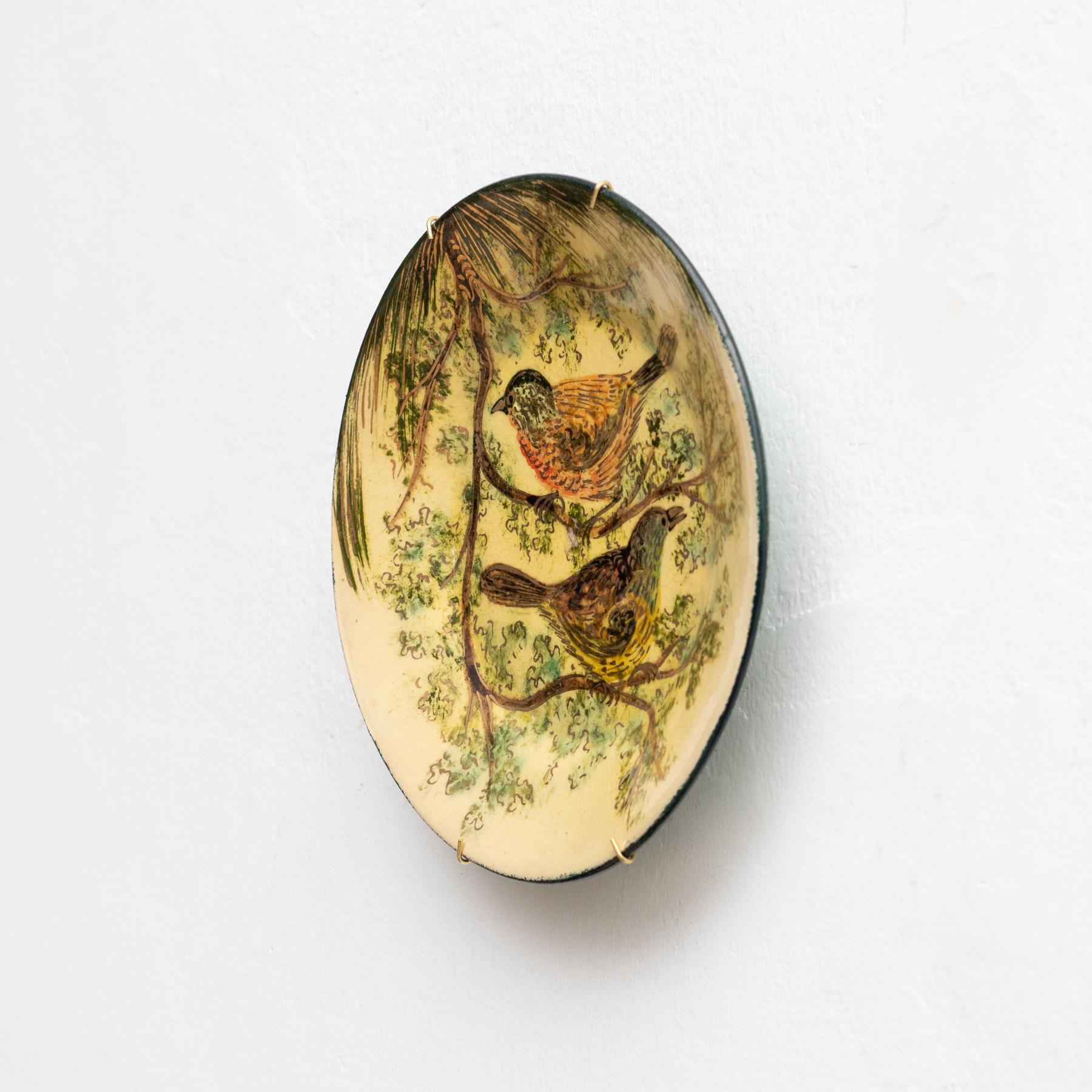 Spanish Ceramic Traditional Hand Painted Plate by Catalan Artist Diaz Costa, circa 1960 For Sale