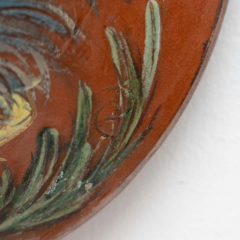 Spanish Ceramic Traditional Hand Painted Plate by Catalan Artist Diaz COSTA, circa 1960 For Sale