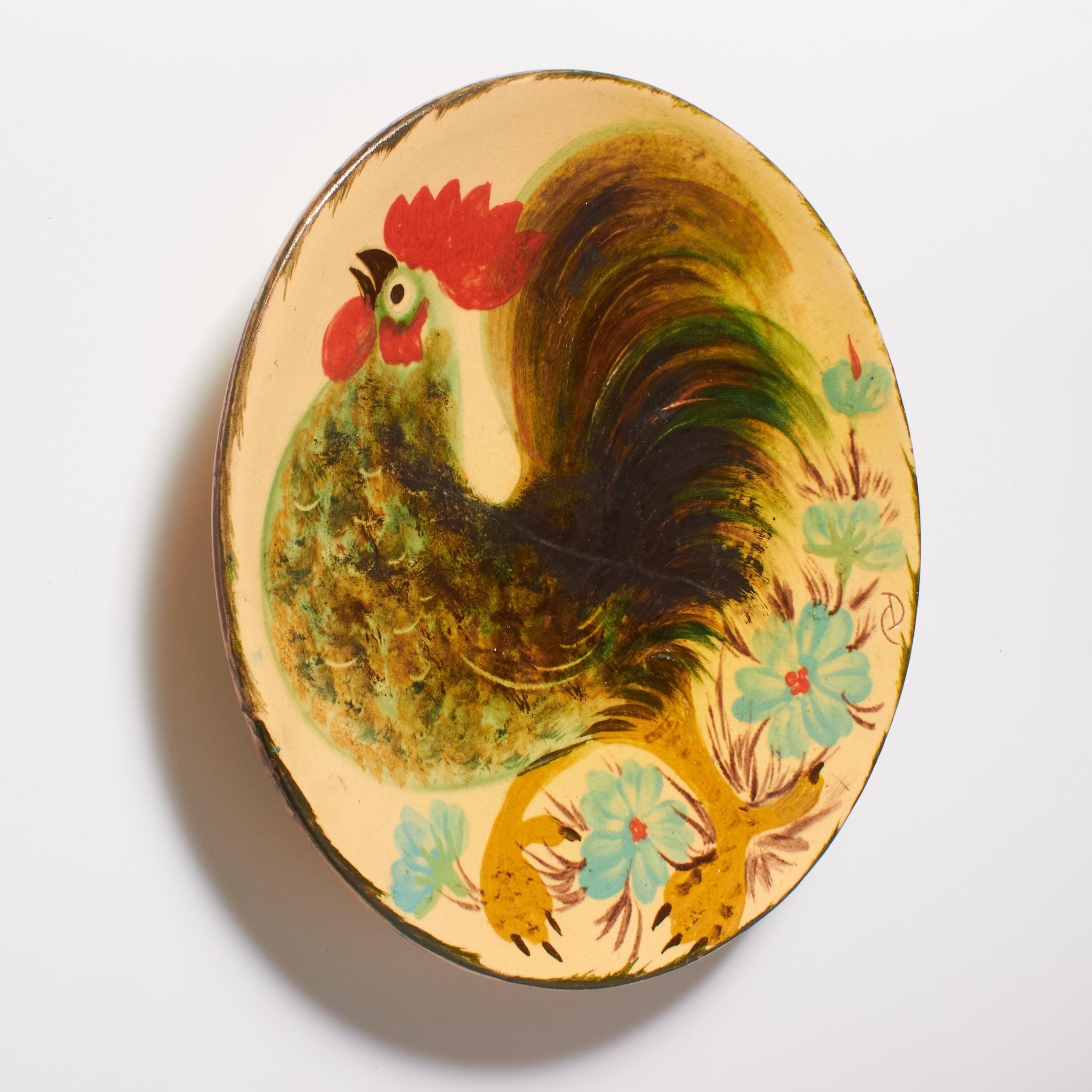 Ceramic Traditional Hand Painted Plate by Catalan Artist Diaz Costa, circa 1960 In Good Condition For Sale In Barcelona, ES
