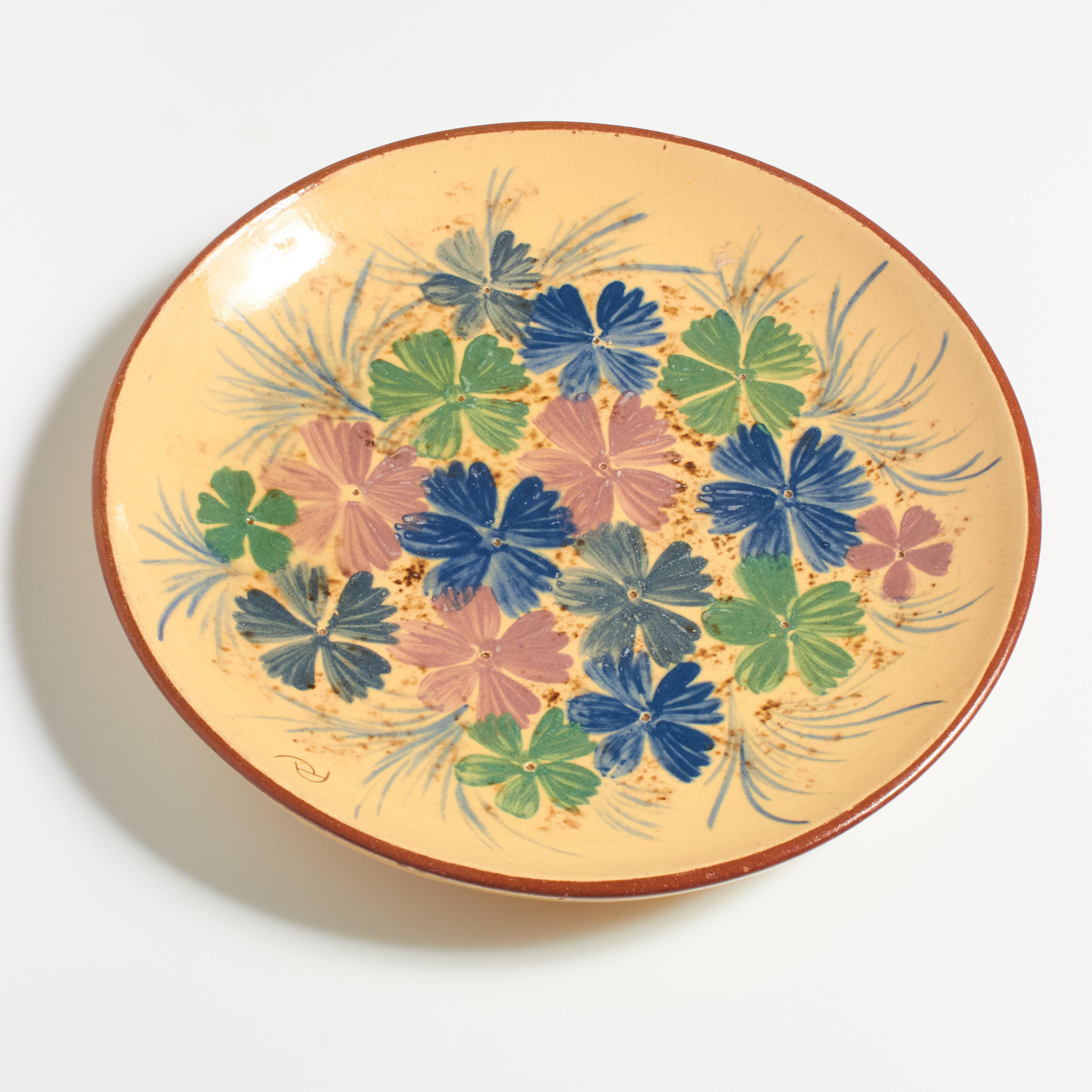 Ceramic Traditional Hand Painted Plate by Catalan Artist Diaz Costa, circa 1960 In Good Condition For Sale In Barcelona, ES