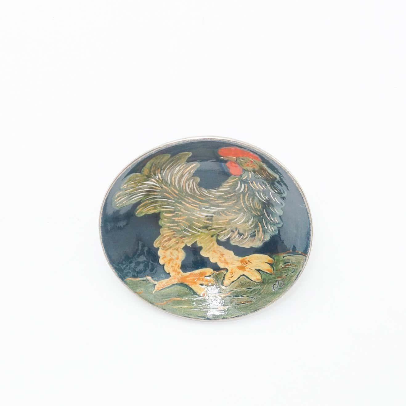 Spanish Ceramic Traditional Hand Painted Plate by Catalan Artist Diaz Costa, circa 1960 For Sale