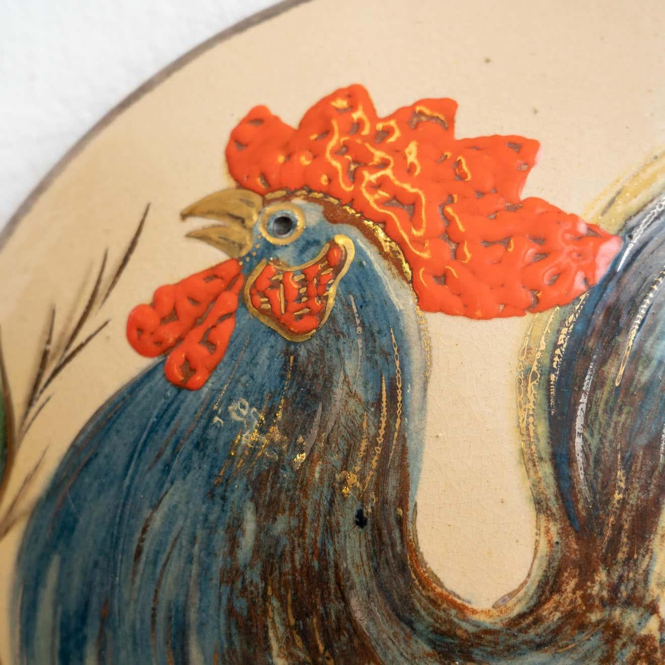 Spanish Ceramic Traditional Hand Painted Plate by Catalan Artist Diaz COSTA, circa 1960 For Sale