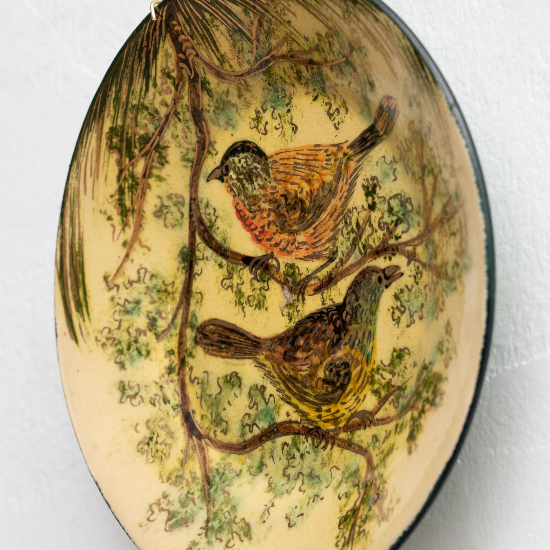 Ceramic Traditional Hand Painted Plate by Catalan Artist Diaz Costa, circa 1960 In Good Condition For Sale In Barcelona, ES