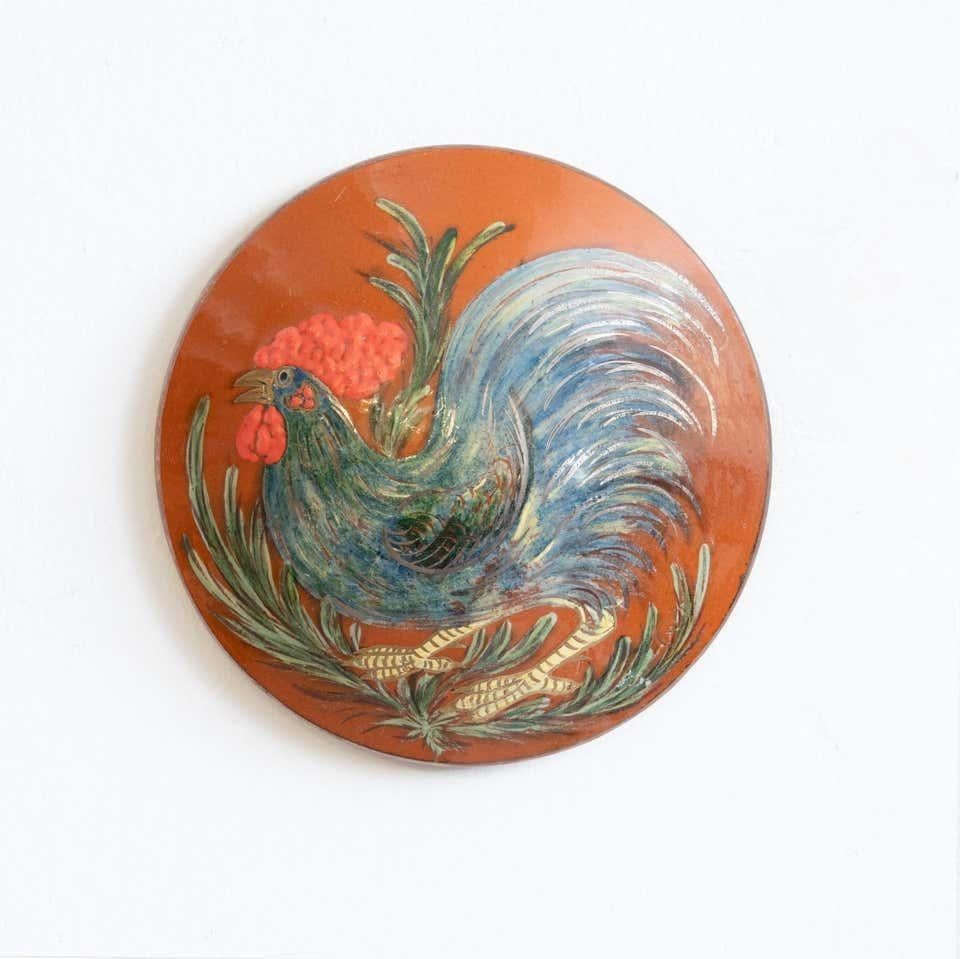 Ceramic Traditional Hand Painted Plate by Catalan Artist Diaz COSTA, circa 1960 In Good Condition For Sale In Barcelona, ES