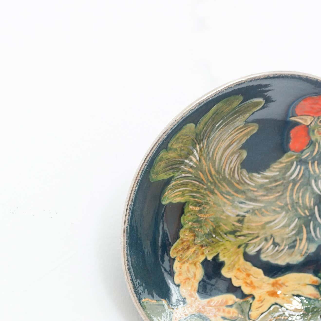 Ceramic Traditional Hand Painted Plate by Catalan Artist Diaz Costa, circa 1960 In Good Condition For Sale In Barcelona, ES