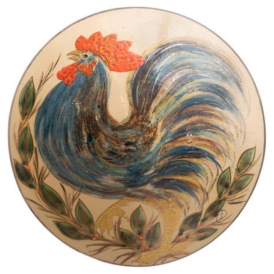 Plato de cerámica tradicional pintado a mano por el artista catalán Díaz COSTA, hacia 1960 en Bueno Estado en Barcelona, Barcelona