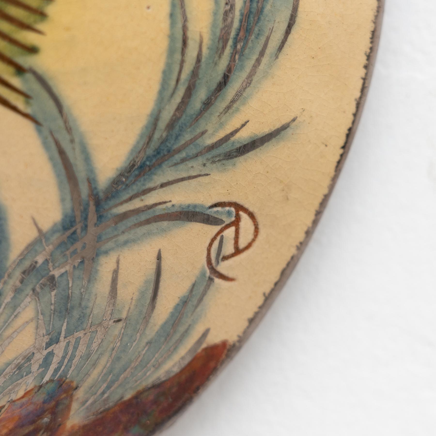 Mid-20th Century Ceramic Traditional Hand Painted Plate by Catalan Artist Diaz COSTA, circa 1960
