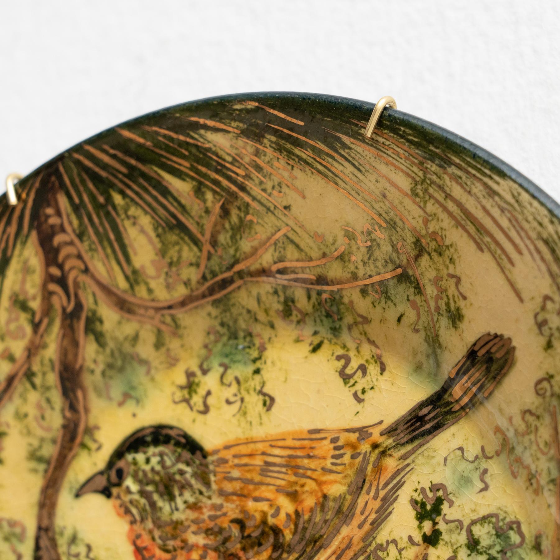 Mid-20th Century Ceramic Traditional Hand Painted Plate by Catalan Artist Diaz Costa, circa 1960 For Sale